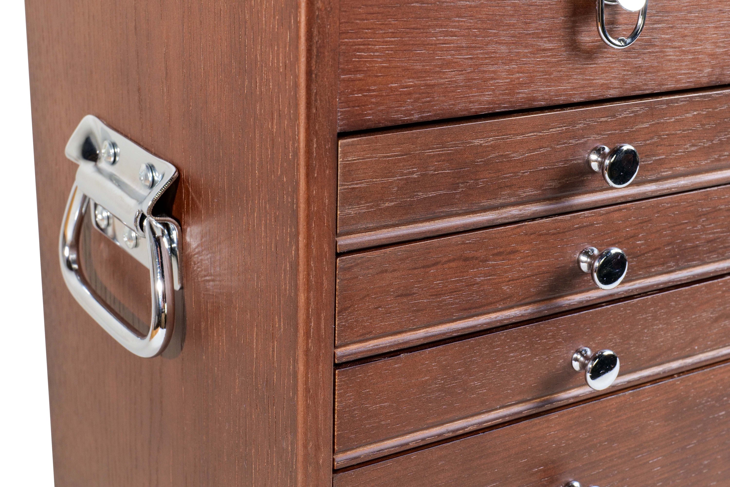 5-Drawer Top Chest Luthier Tool Box in Dark Oak - Randy's LLC