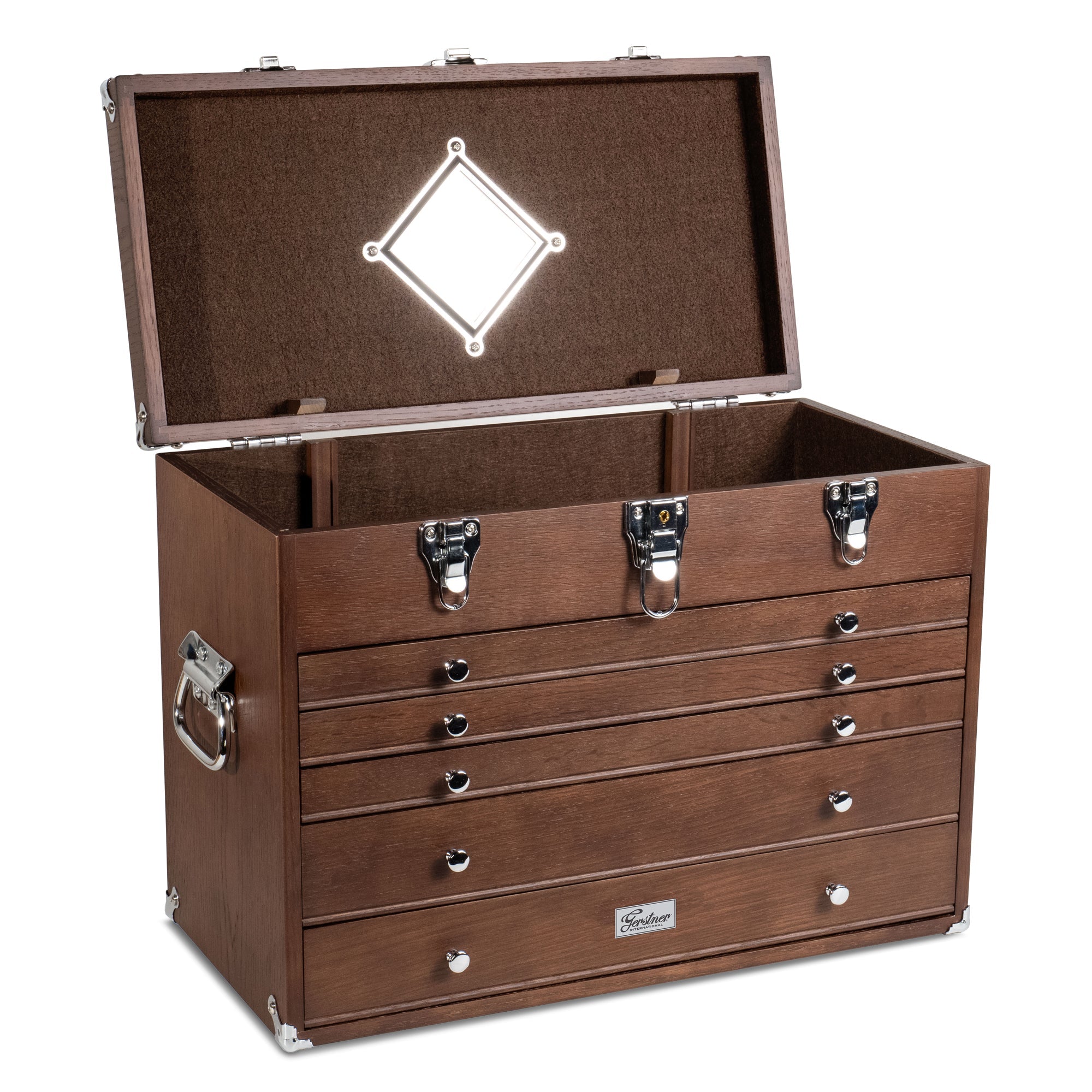 5-Drawer Top Chest Luthier Tool Box in Dark Oak - Randy's LLC