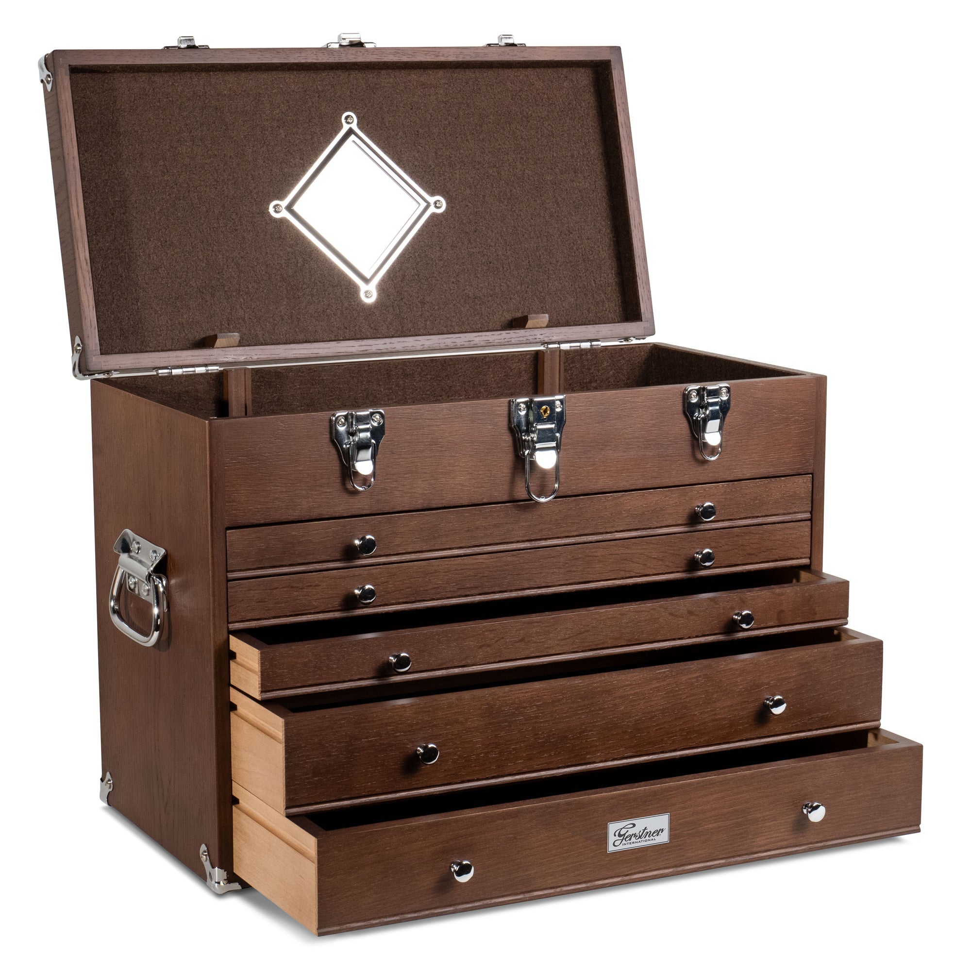 5-Drawer Top Chest Luthier Tool Box in Dark Oak - Randy's LLC