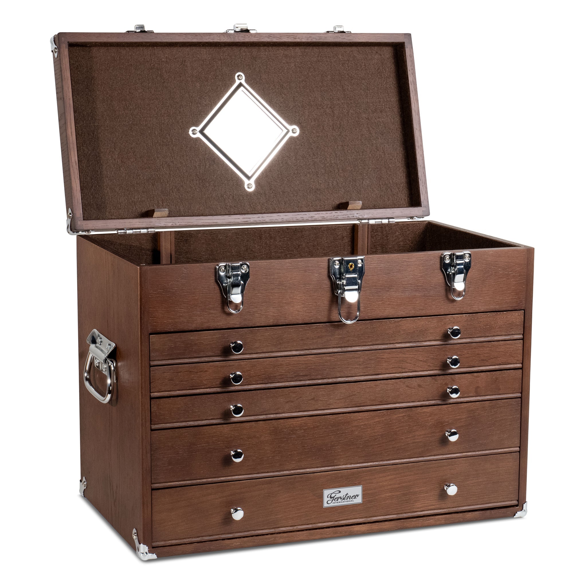 5-Drawer Top Chest Luthier Tool Box in Dark Oak - Randy's LLC