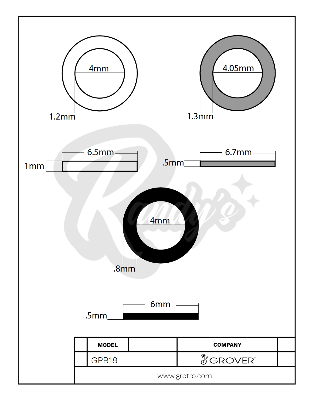 Replacement Tuner & Machine Head Washers - Fits Gibson® & Epiphone® - Randy's LLC