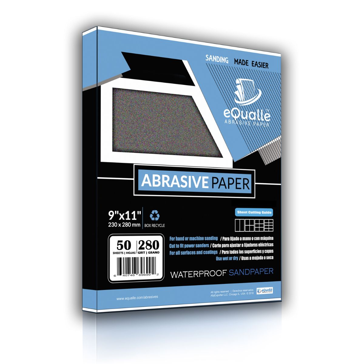 280 Grit Sandpaper Sheets – 50 Pack, 9x11 in, Wet or Dry Use - Randy's LLC