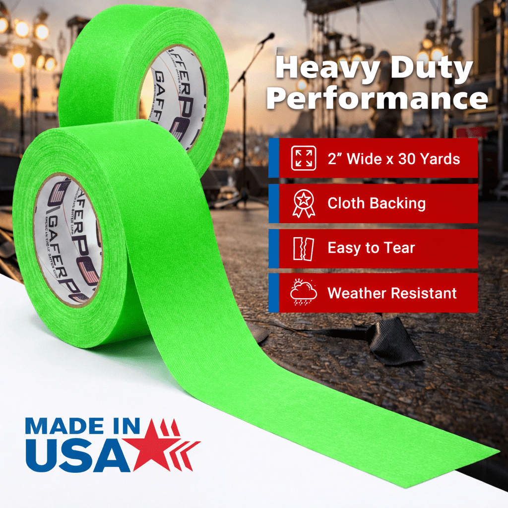 Gaffer Tape — Fluoro Green 2" x 30yd - Randy's LLC