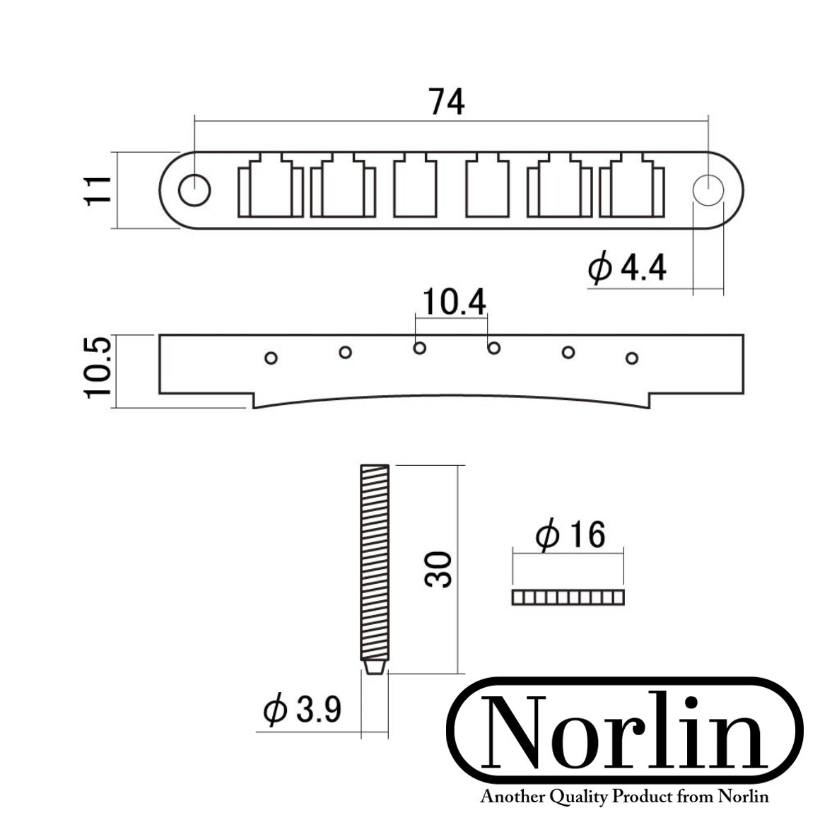 ABR-1 Tune-O-Matic Wired Bridge w/ 4mm Posts for Gibson® Guitars - Randy's LLC