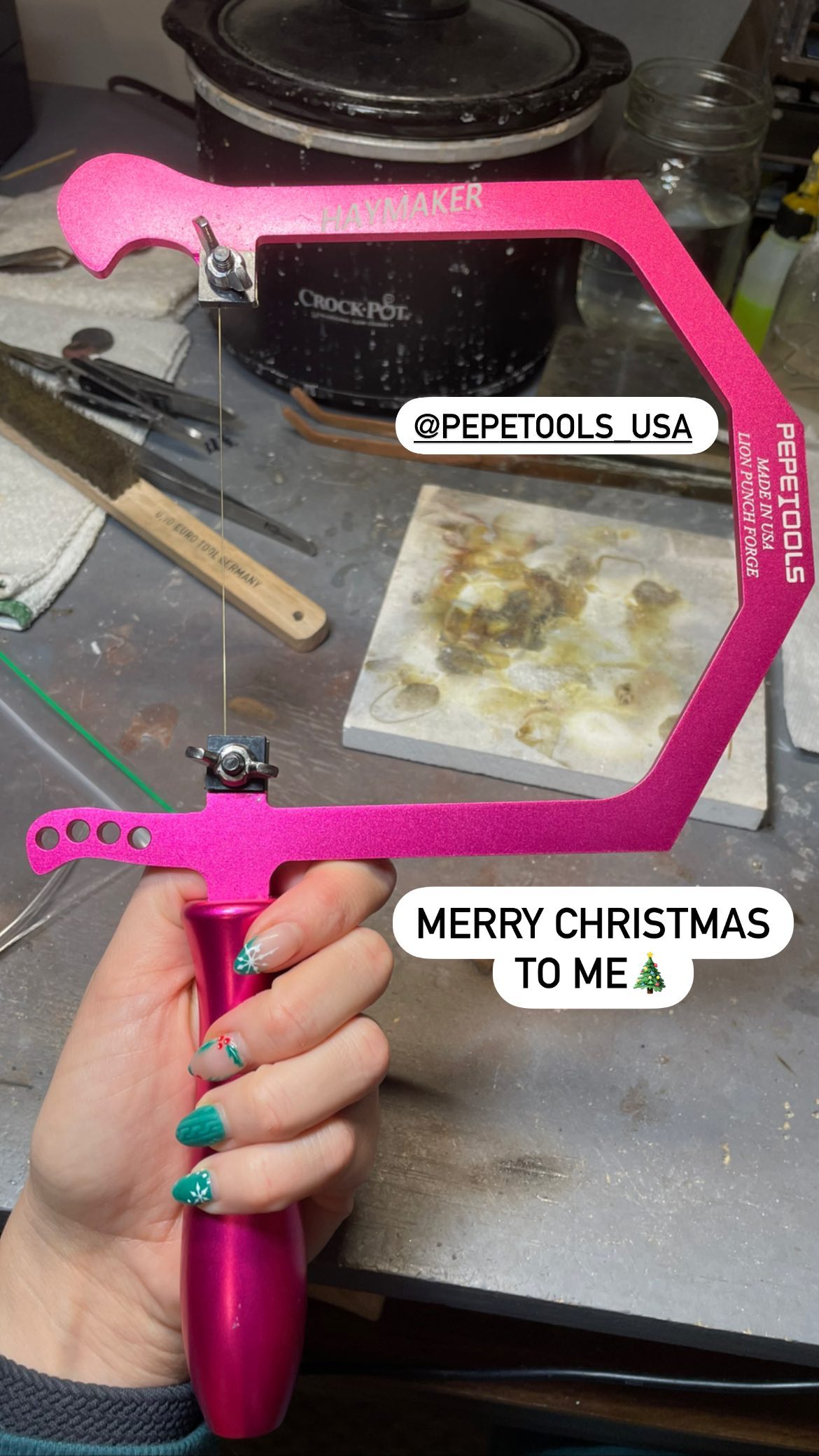 "Haymaker" Coping Saw for Fingerboard Inlays - Special Edition Bright Pink - Randy's LLC