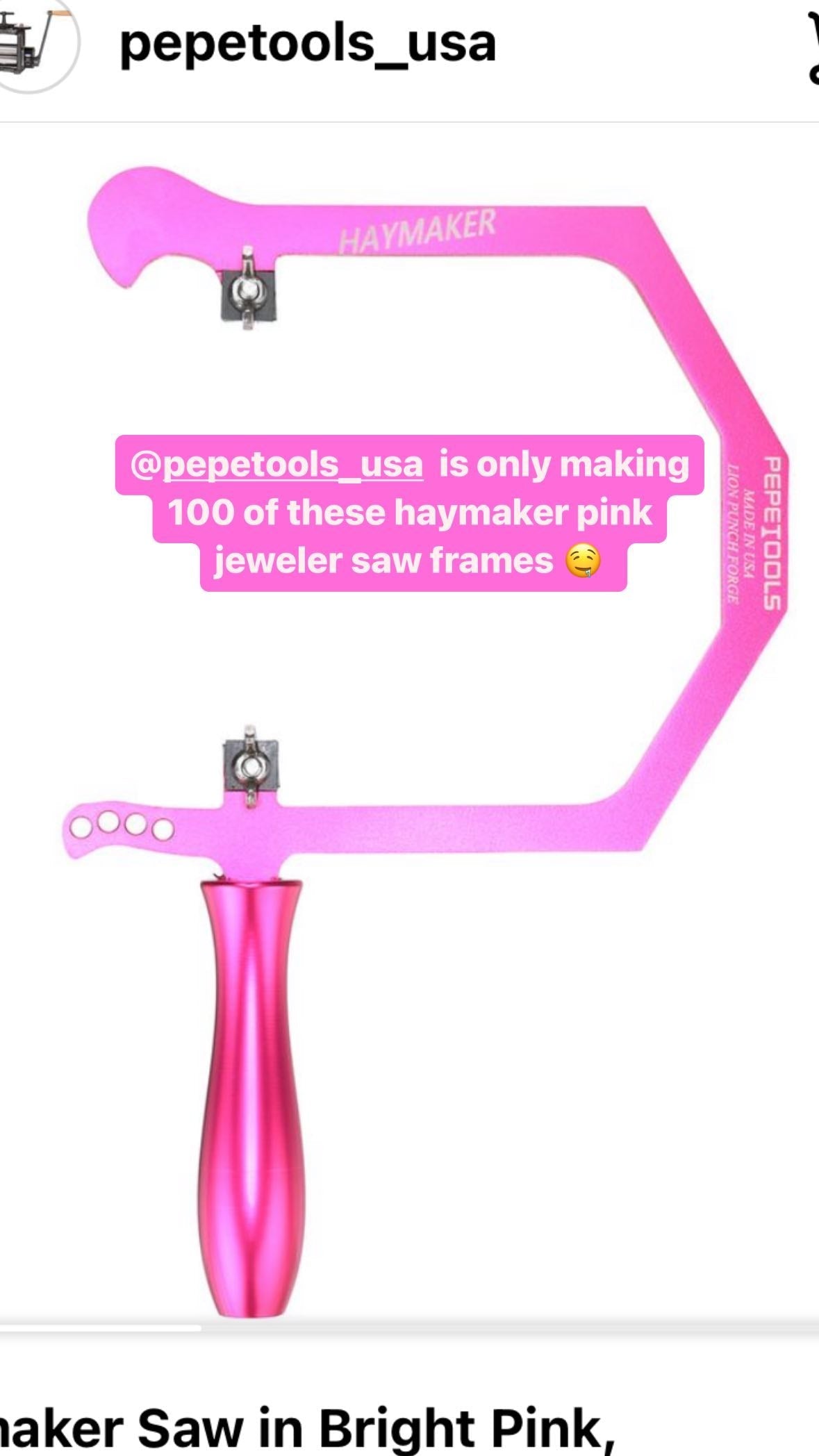 "Haymaker" Coping Saw for Fingerboard Inlays - Special Edition Bright Pink - Randy's LLC