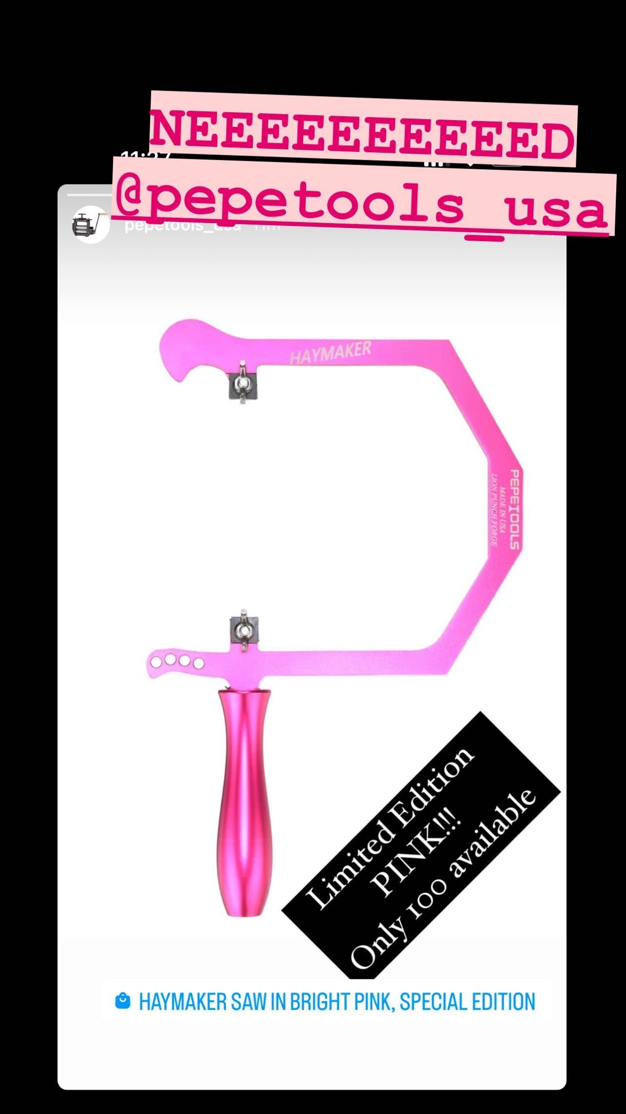 "Haymaker" Coping Saw for Fingerboard Inlays - Special Edition Bright Pink - Randy's LLC