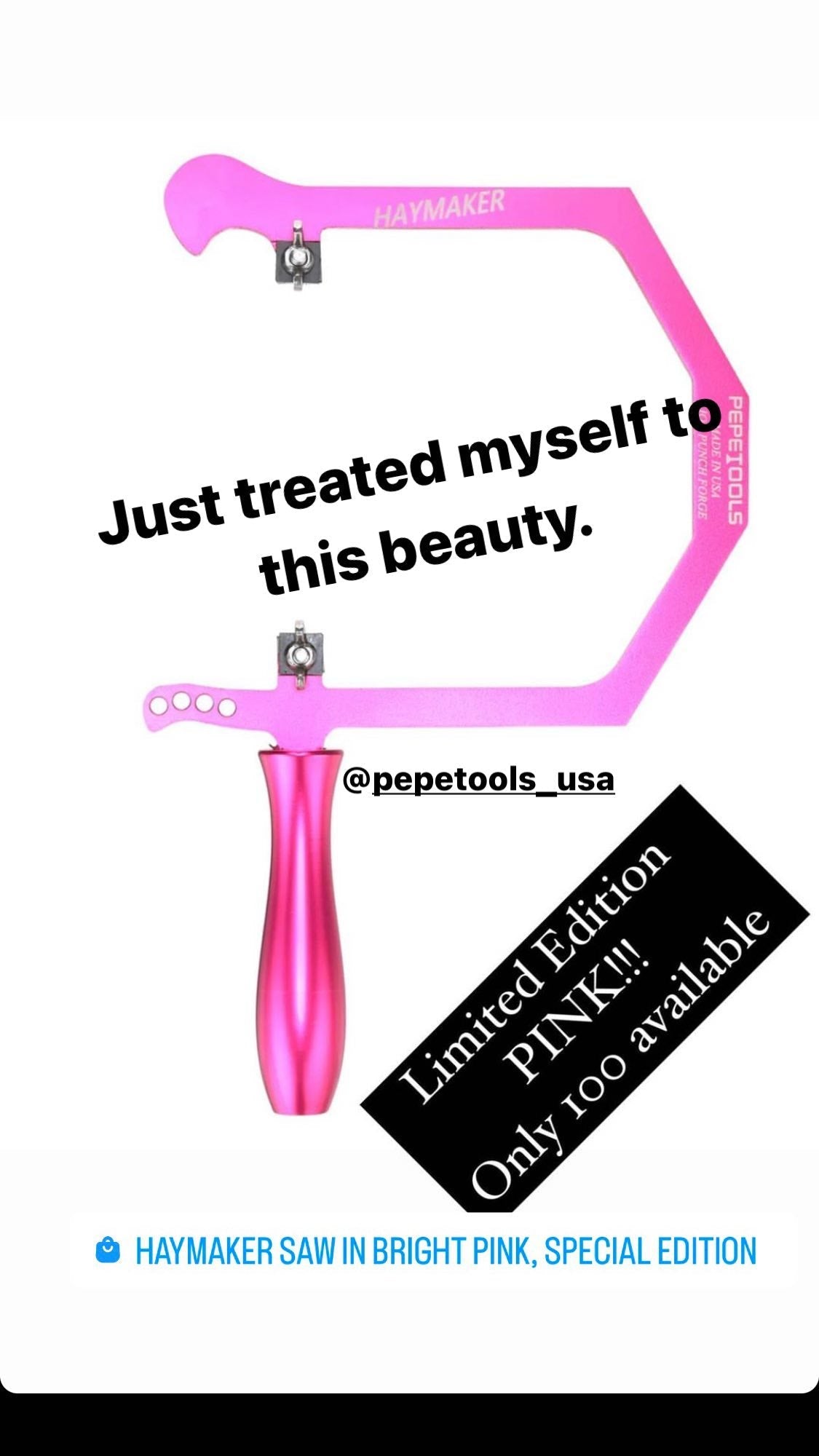 "Haymaker" Coping Saw for Fingerboard Inlays - Special Edition Bright Pink - Randy's LLC