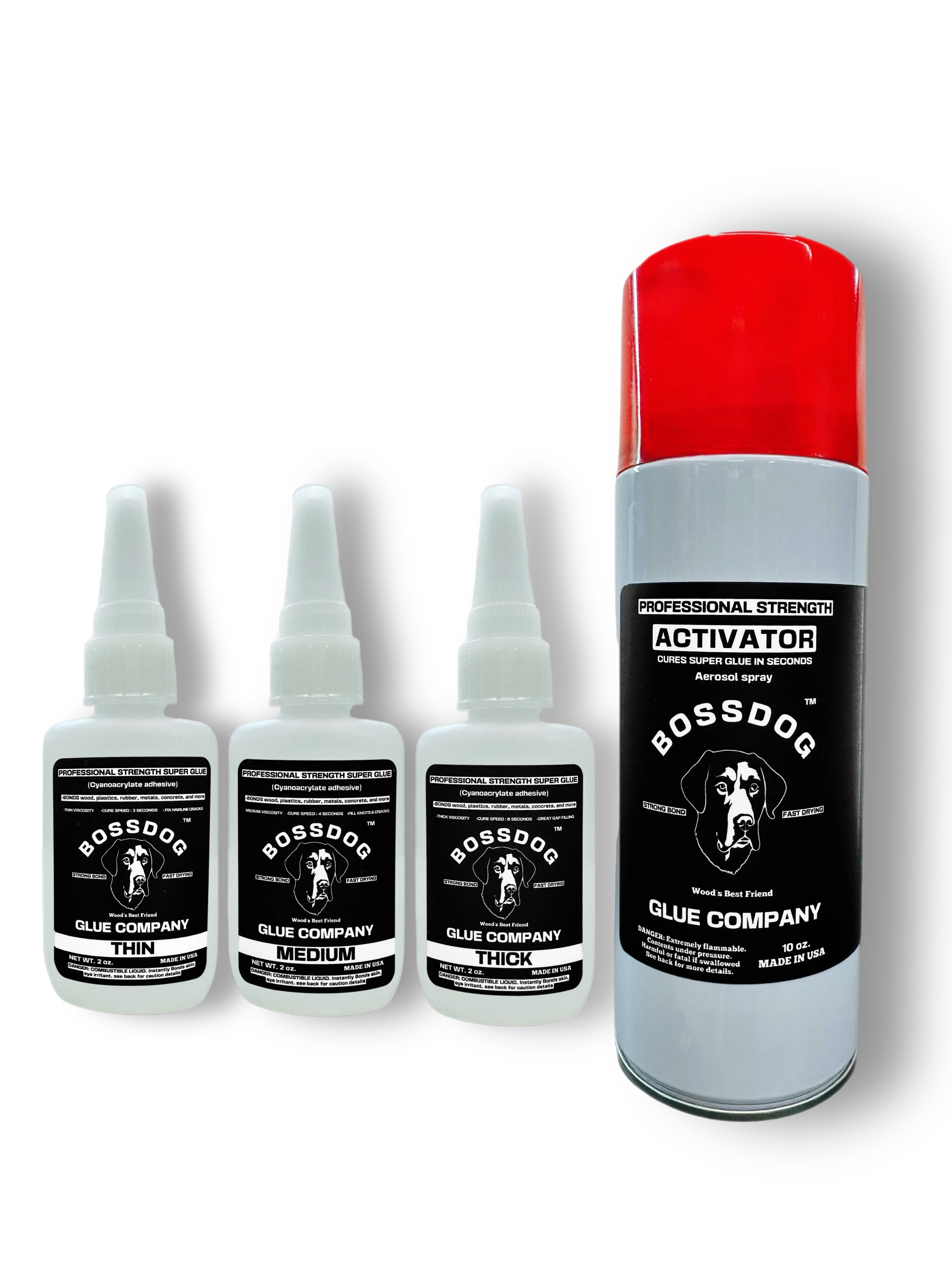 Professional Strength Super CA Glue Triple Dog Deal + 10oz ACTIVATOR - Randy's LLC