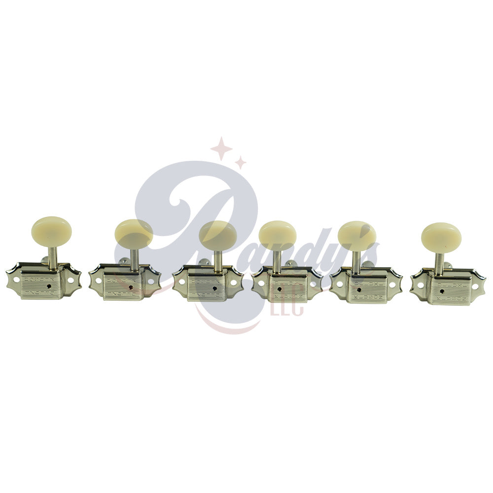 Kluson Tuners (Deluxe Series) w/ Oval Buttons (L3+R3) Double-Line - Fits Gibson® - Randy's LLC