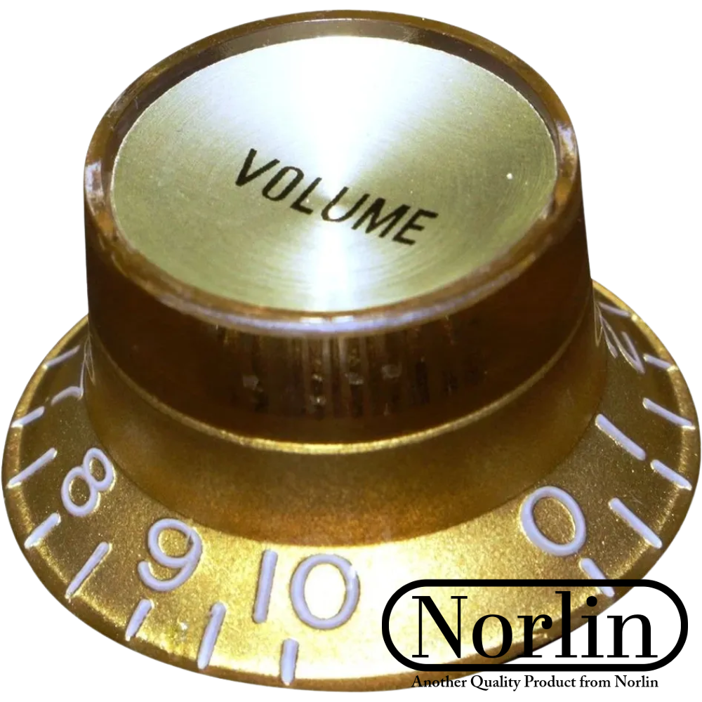 Embossed Top Hat Reflector Volume Knob for Gibson® Guitars (Inch) - Randy's LLC