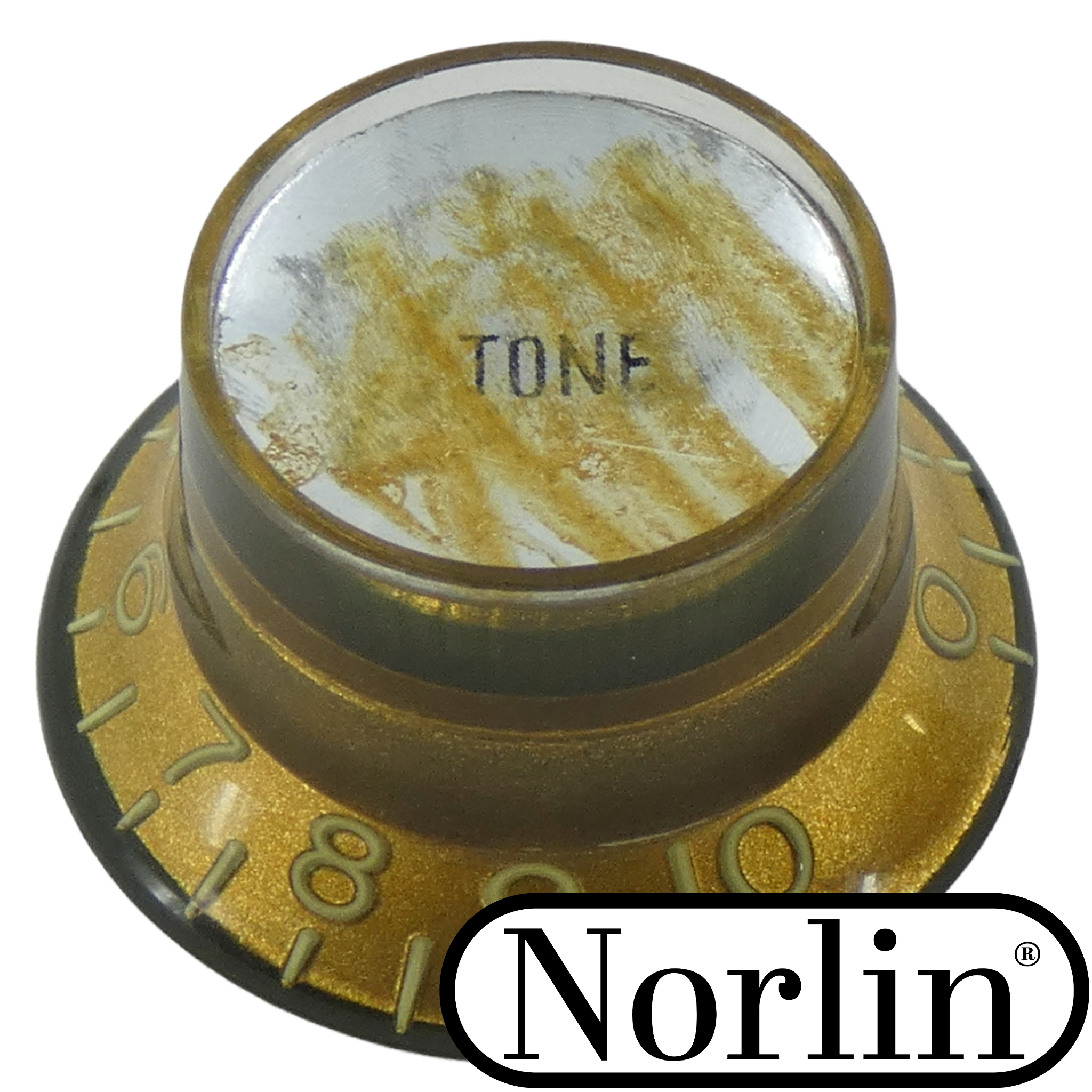 Embossed Aged Relic Top Hat Reflector Tone & Volume Knob for Gibson® Guitars - Randy's LLC