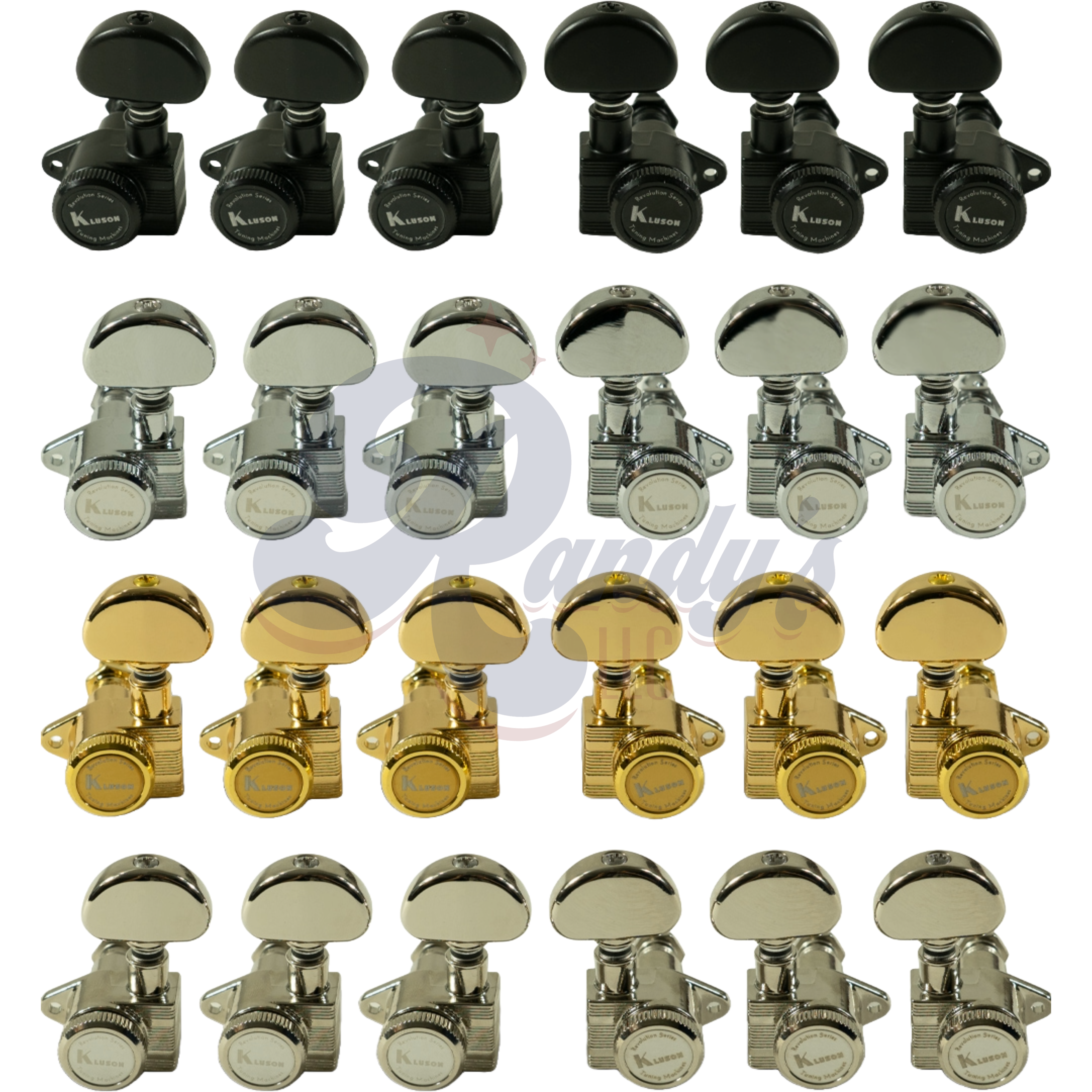 Kluson Tuners (Revolution Series) Locking E-Mount (L3+R3) - Fits Gibson® - Randy's LLC