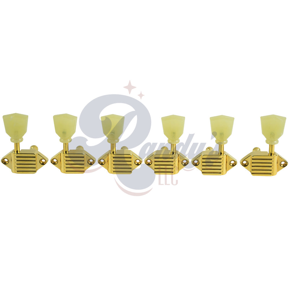 Kluson Tuners (Vintage Diecast Series) Waffleback "Radiator" w/ Keystone "Tulip" Buttons (L3+R3) - Fits Gibson® - Randy's LLC