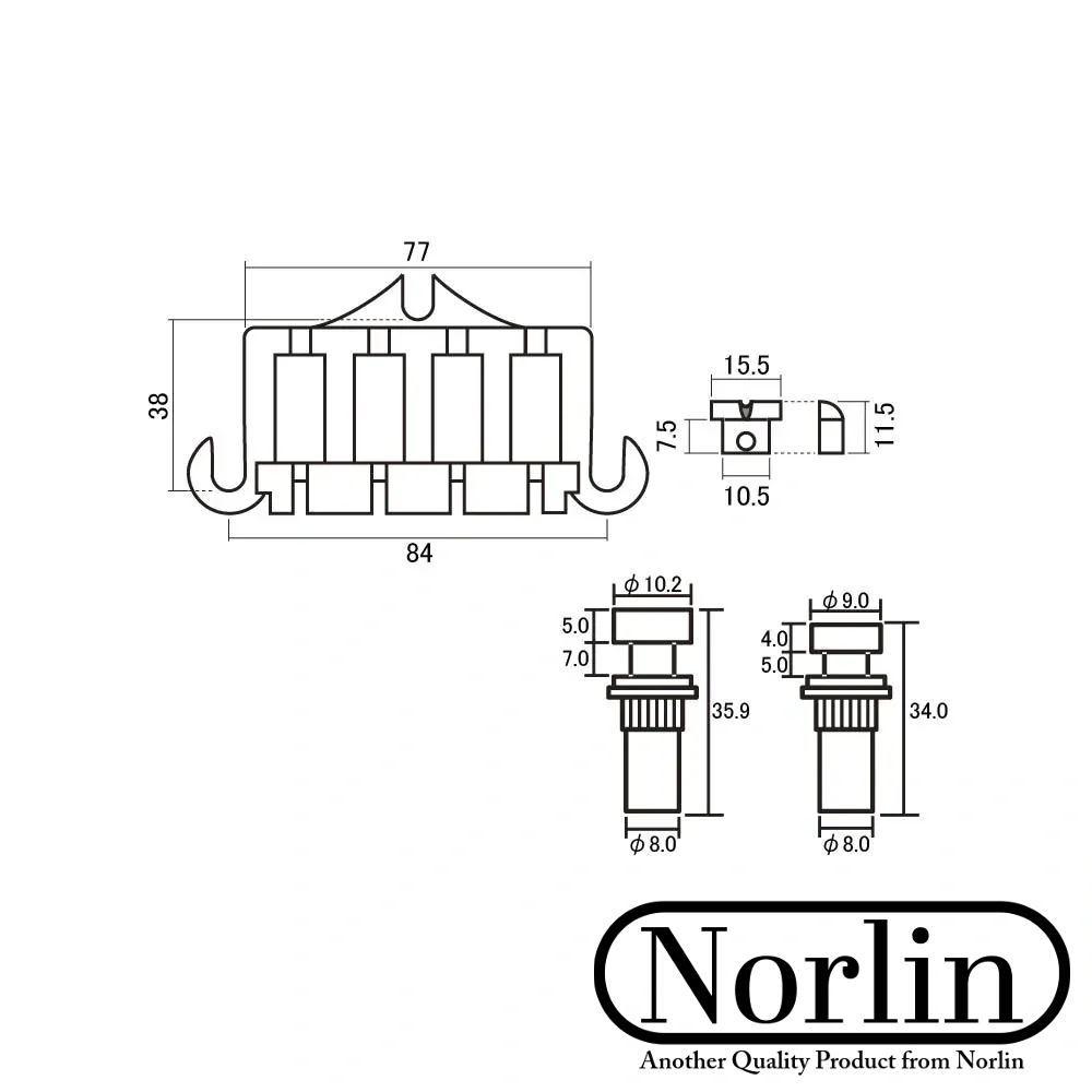 3-Point Bass Bridge for Gibson® The Ripper® & SG® Bass Guitars - Randy's LLC
