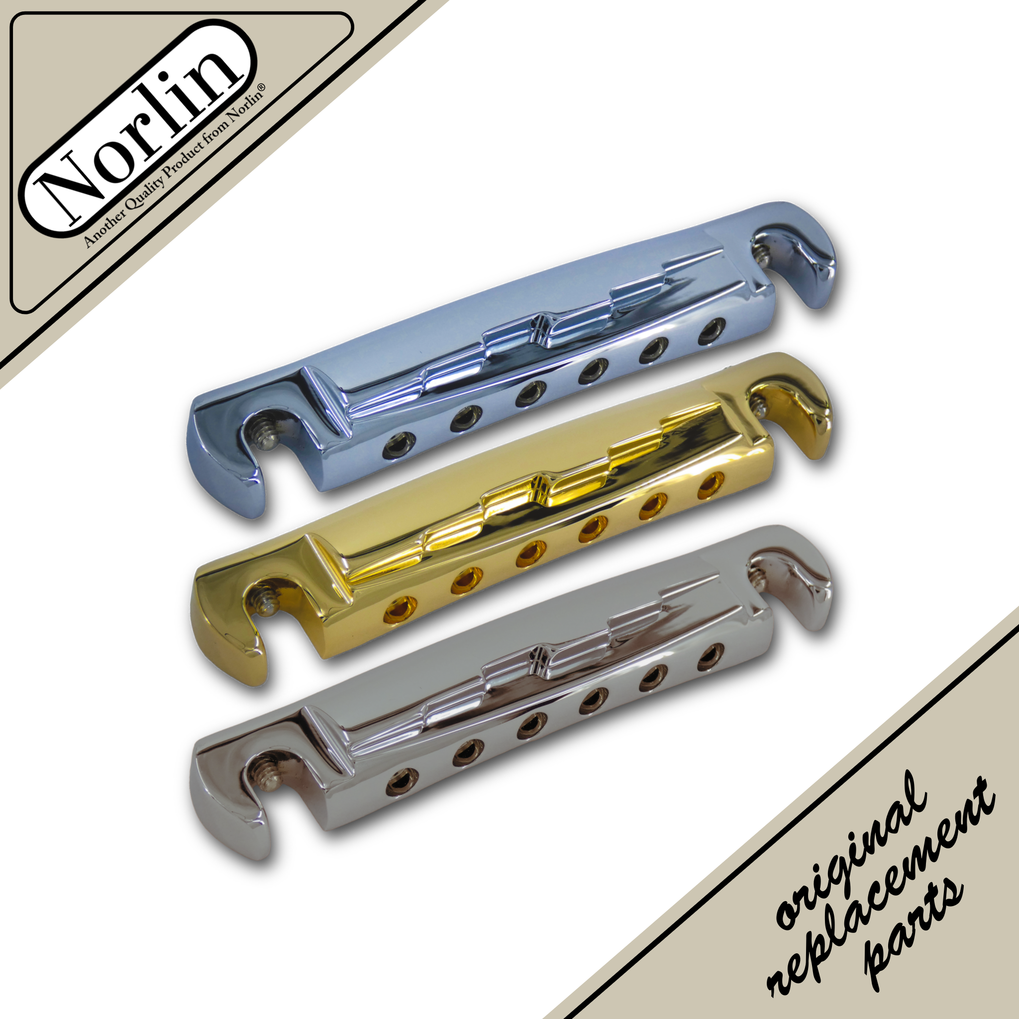 CNC Billet Aluminum Ridged Compensated "Lightning" Stop Bar for Gibson® & Epiphone® Guitars - Randy's LLC