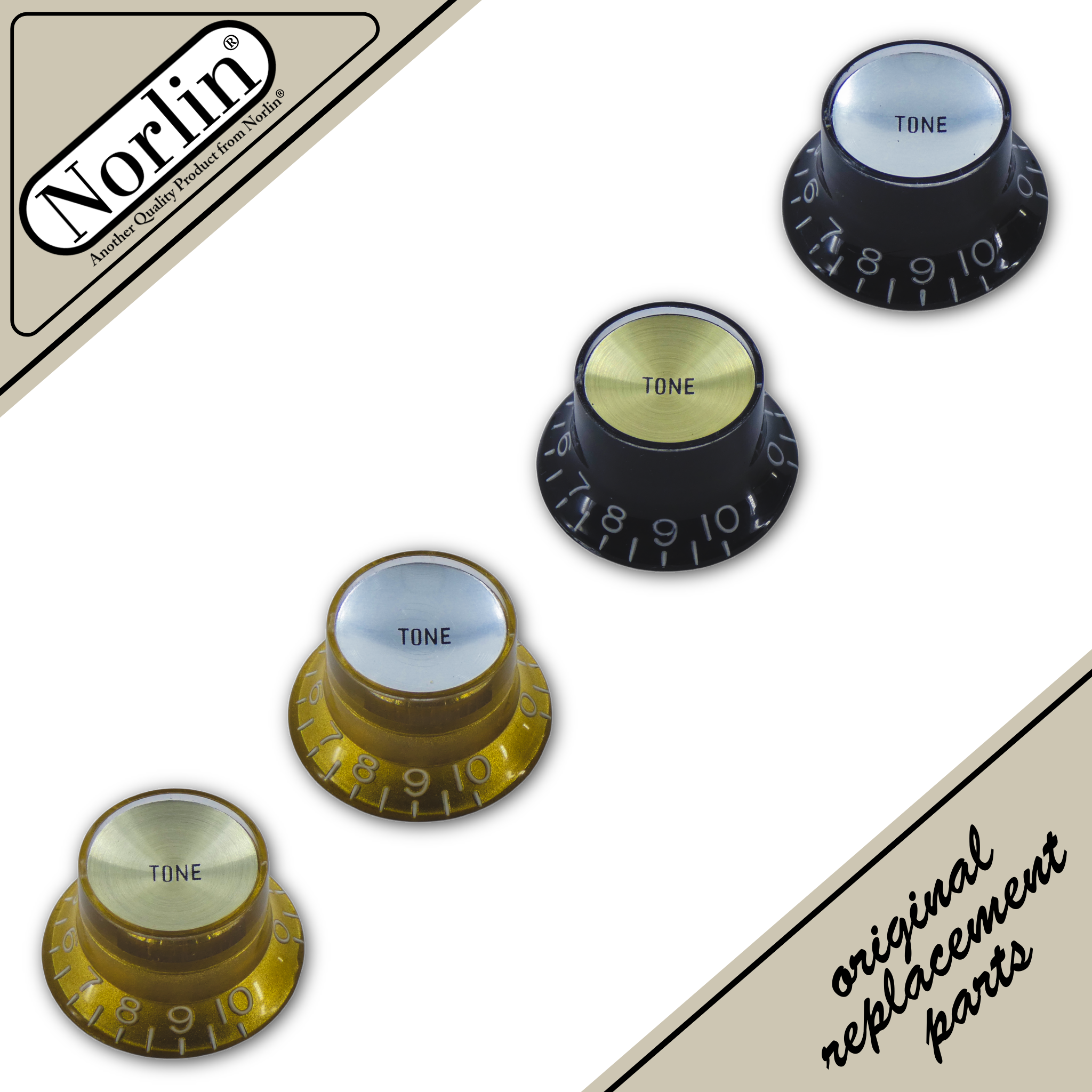 Embossed Top Hat Reflector Tone Knob for Epiphone® Guitars - Randy's LLC