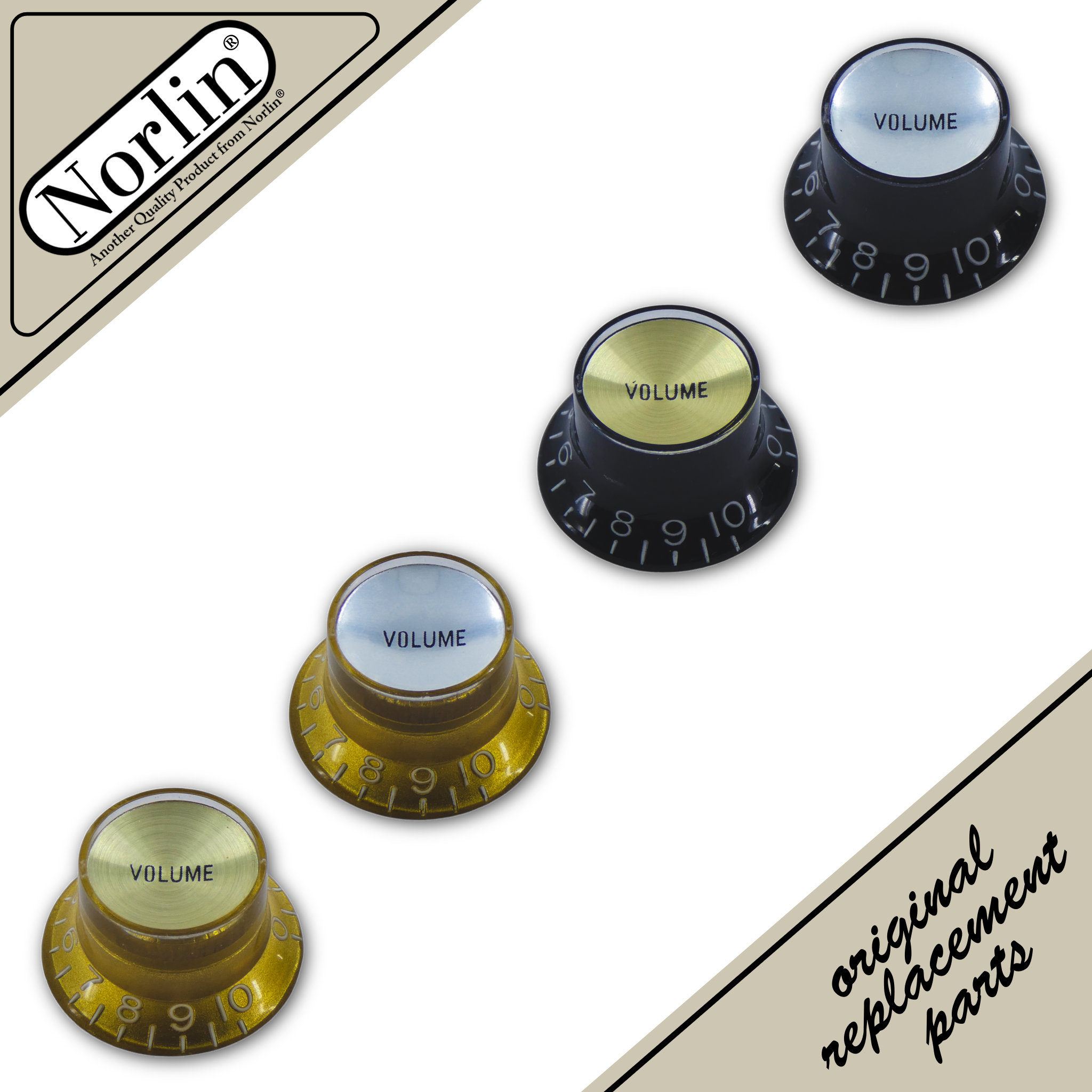 Embossed Top Hat Reflector Volume Knob for Epiphone® Guitars - Randy's LLC