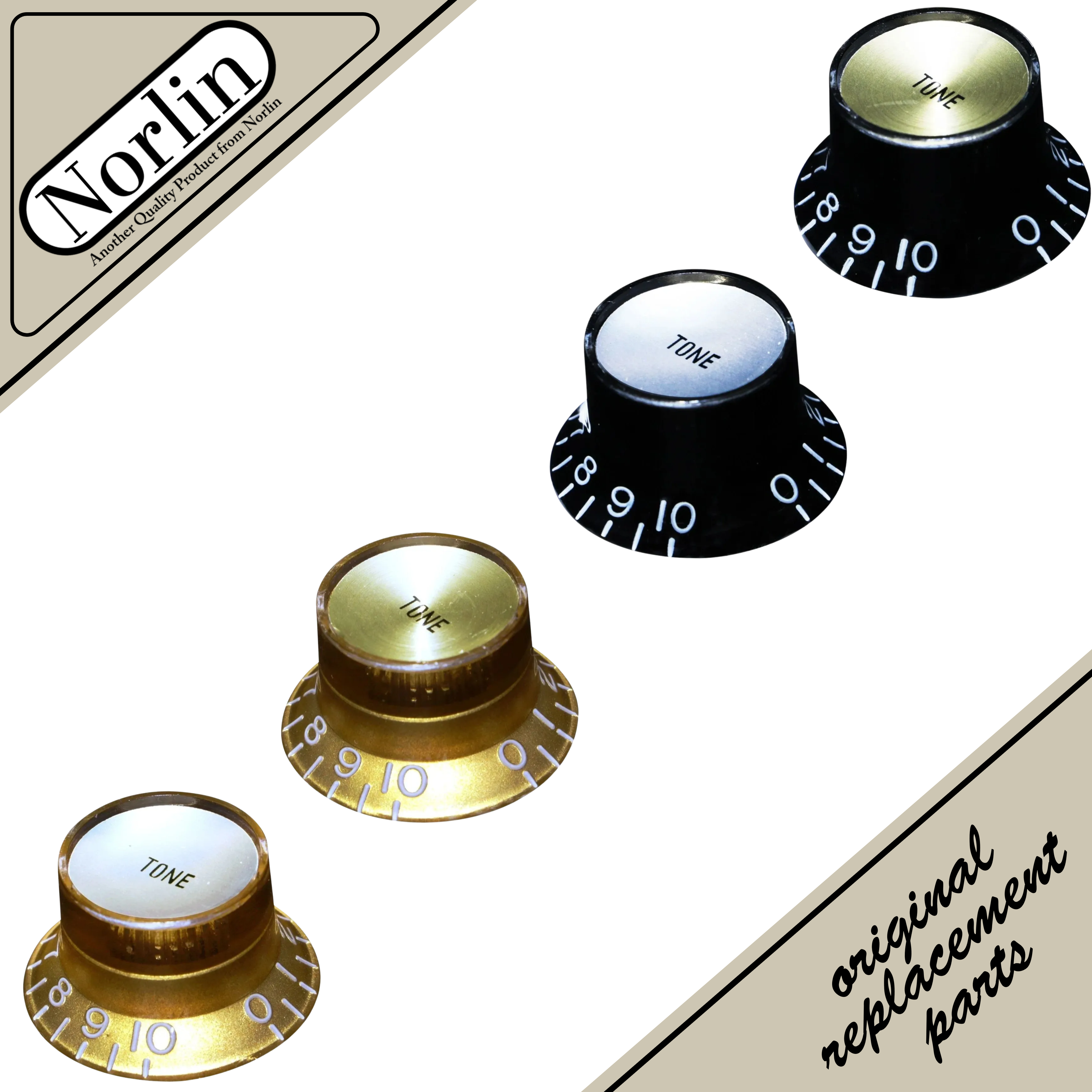 Embossed Top Hat Reflector Tone Knob for Gibson® Guitars (Inch) - Randy's LLC