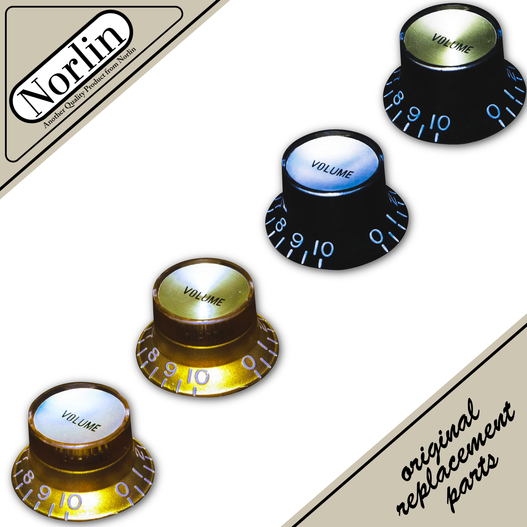 Embossed Top Hat Reflector Volume Knob for Gibson® Guitars - Randy's LLC