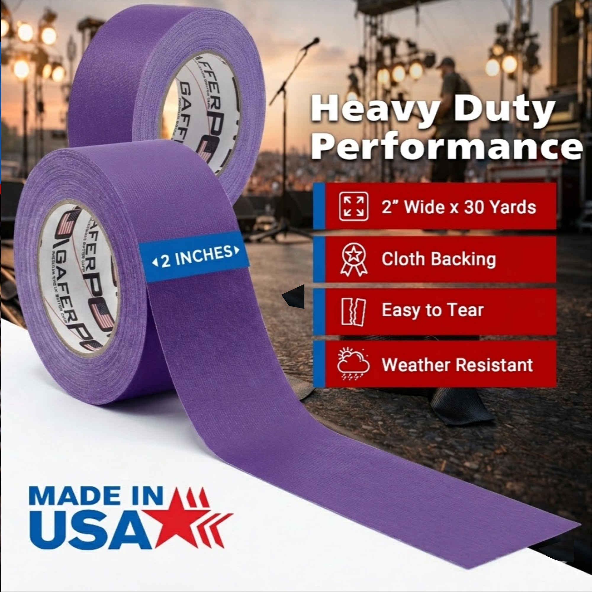 Gaffer Tape — Purple 2" x 30yd - Randy's LLC