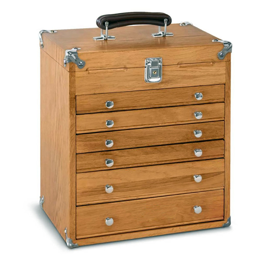6-Drawer Portable Top Chest Luthier Tool Box in Oak - Randy's LLC