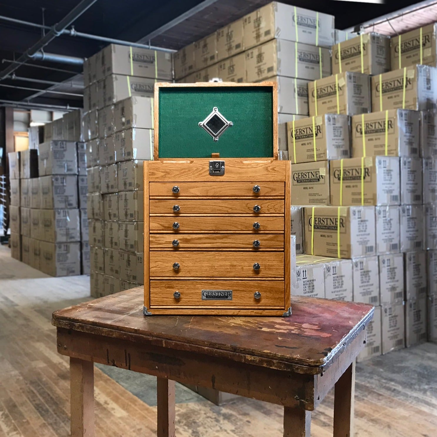 6-Drawer Portable Top Chest Luthier Tool Box in Oak - Randy's LLC