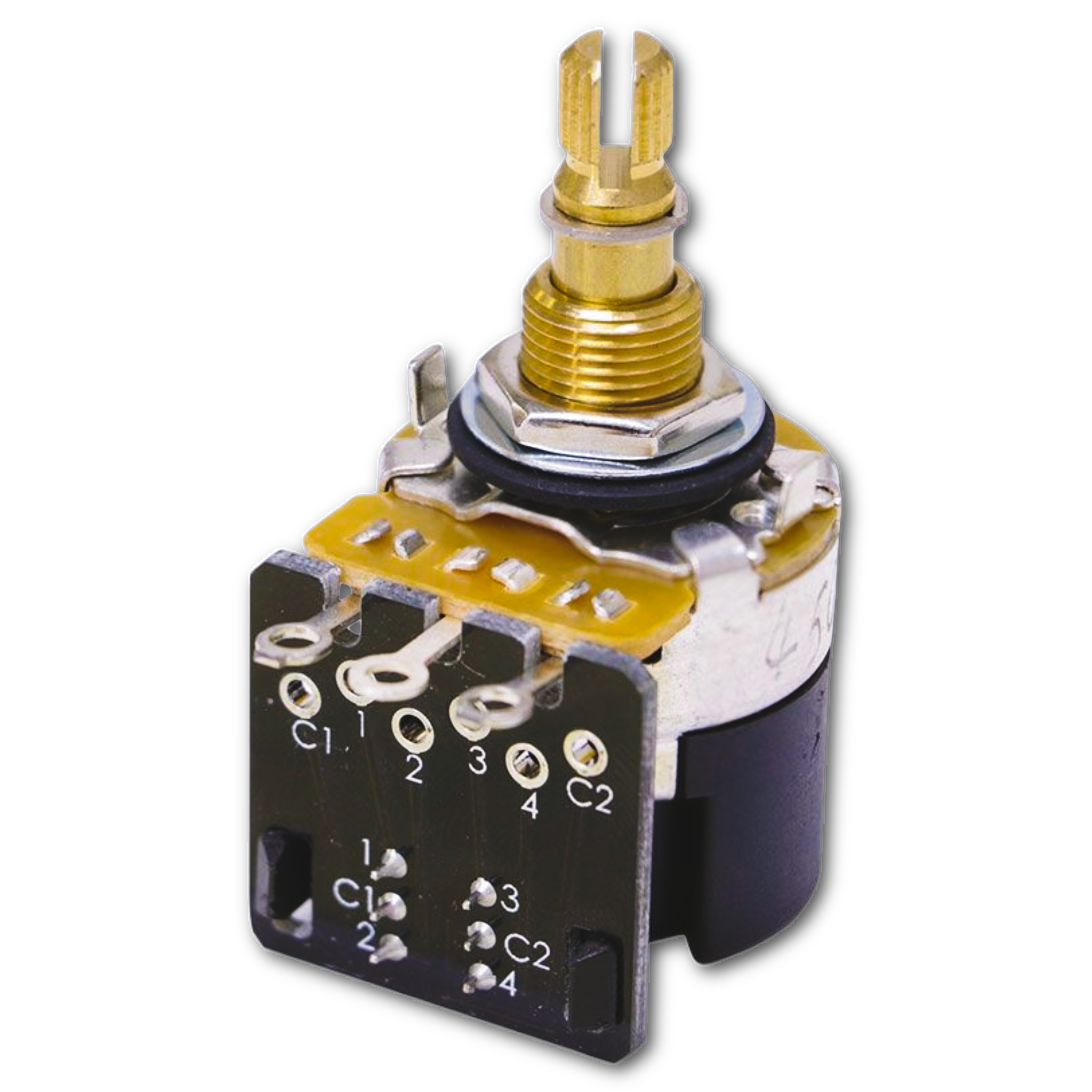 250KΩ Push-Pull DPDT Potentiometer ⅜" Bushing (Fine) - Fits Gibson® - Randy's LLC