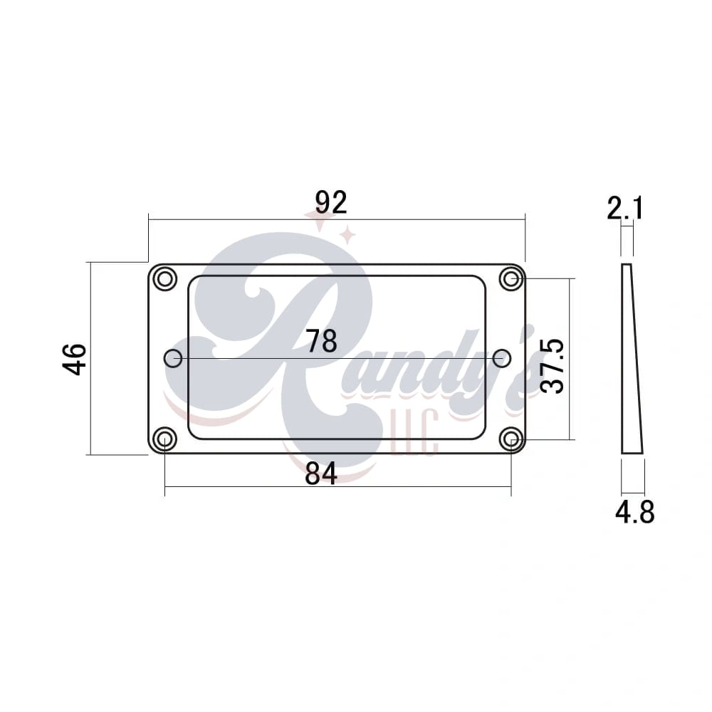 HOSCO MRA-FB Humbucker Mounting Ring MIJ (Short/Curved Top & Back) Black