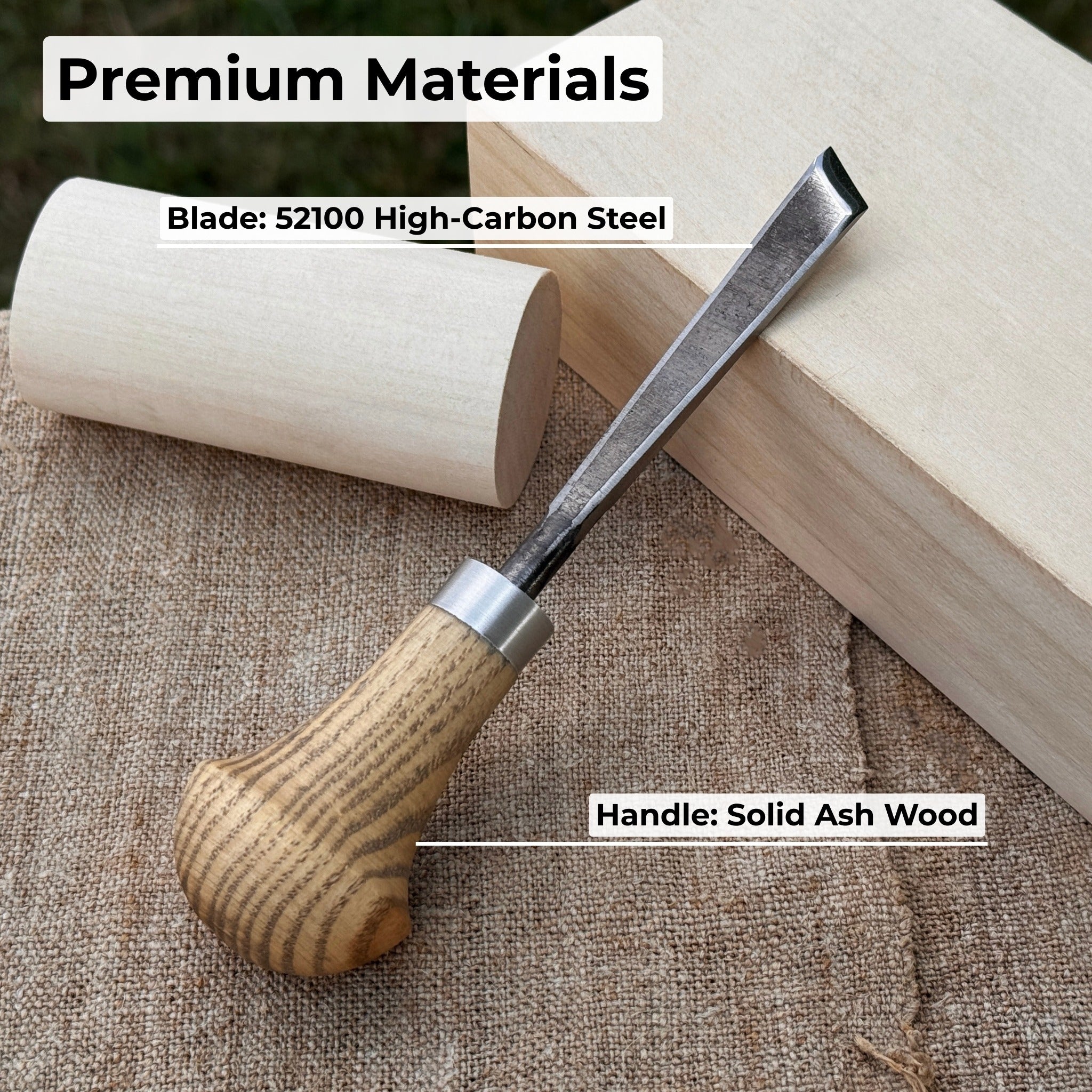Angled Bevel Carving Chisel with Palm Handle – 10 mm (0.39 inches) - Randy's LLC