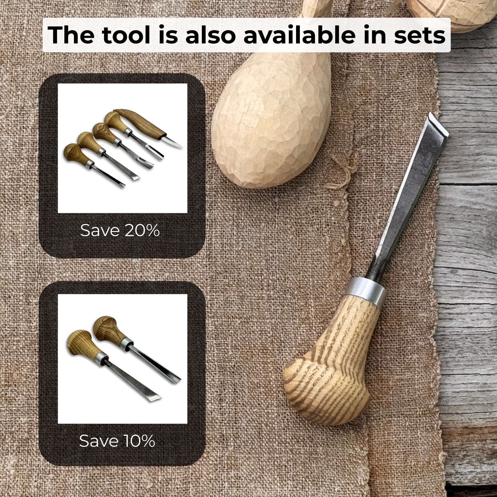 Angled Bevel Carving Chisel with Palm Handle – 10 mm (0.39 inches) - Randy's LLC