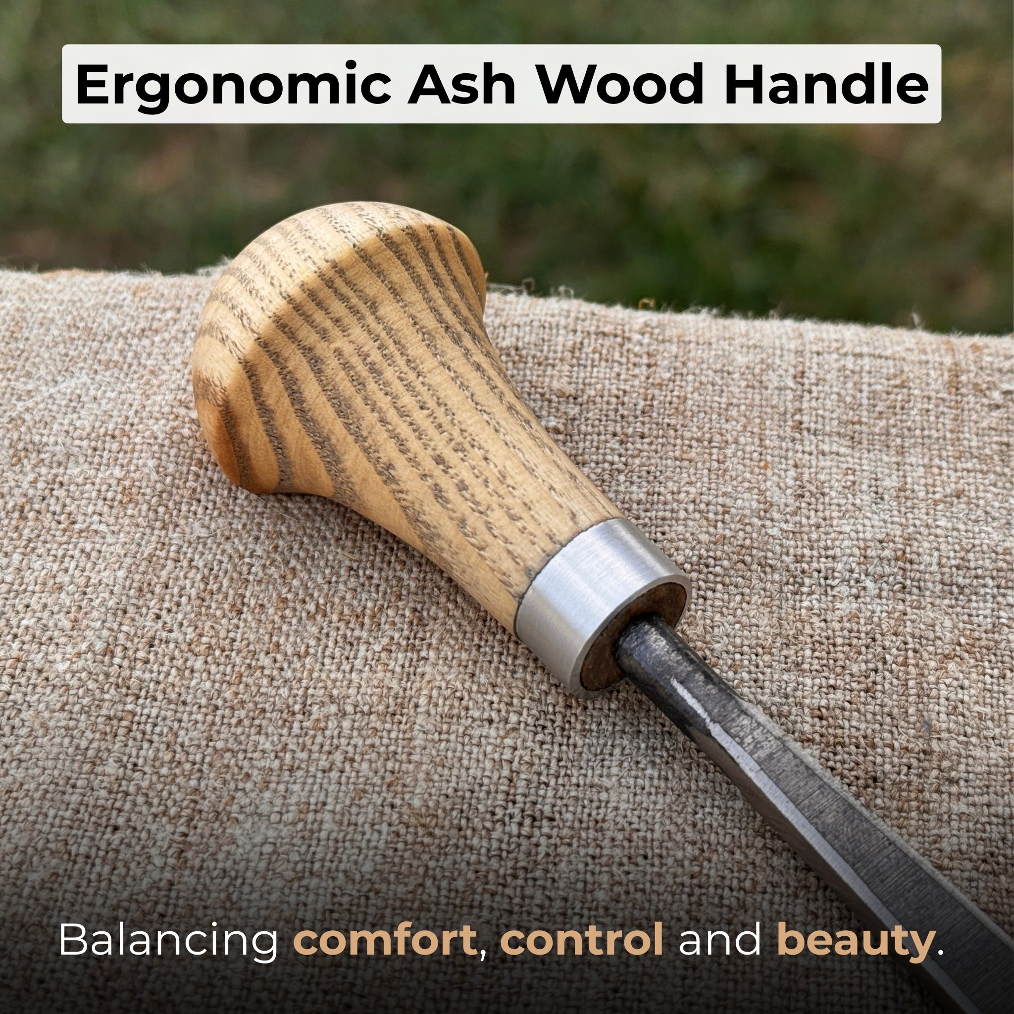 Angled Bevel Carving Chisel with Palm Handle – 10 mm (0.39 inches) - Randy's LLC