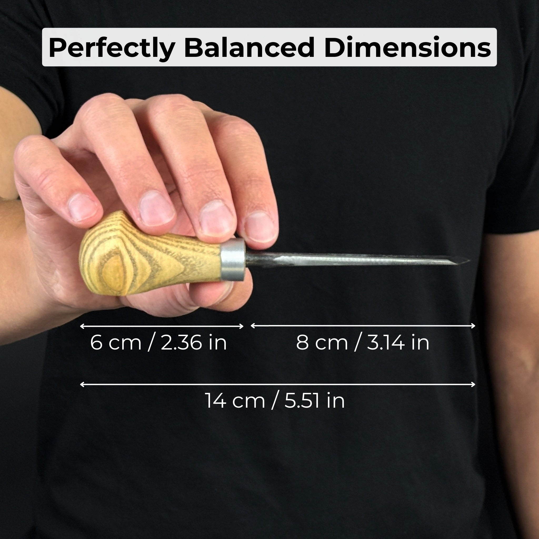 Angled Bevel Carving Chisel with Palm Handle – 10 mm (0.39 inches) - Randy's LLC