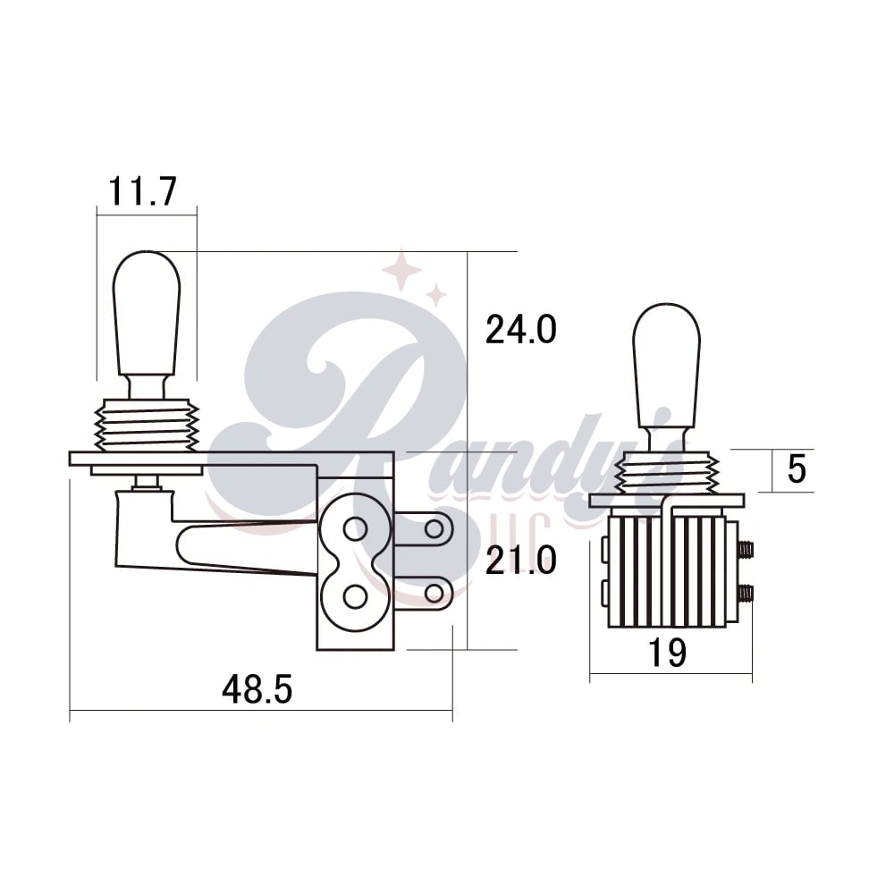 Switchcraft 3-Way Toggle Switch (Right-Angle) - Fits Gibson® SG®