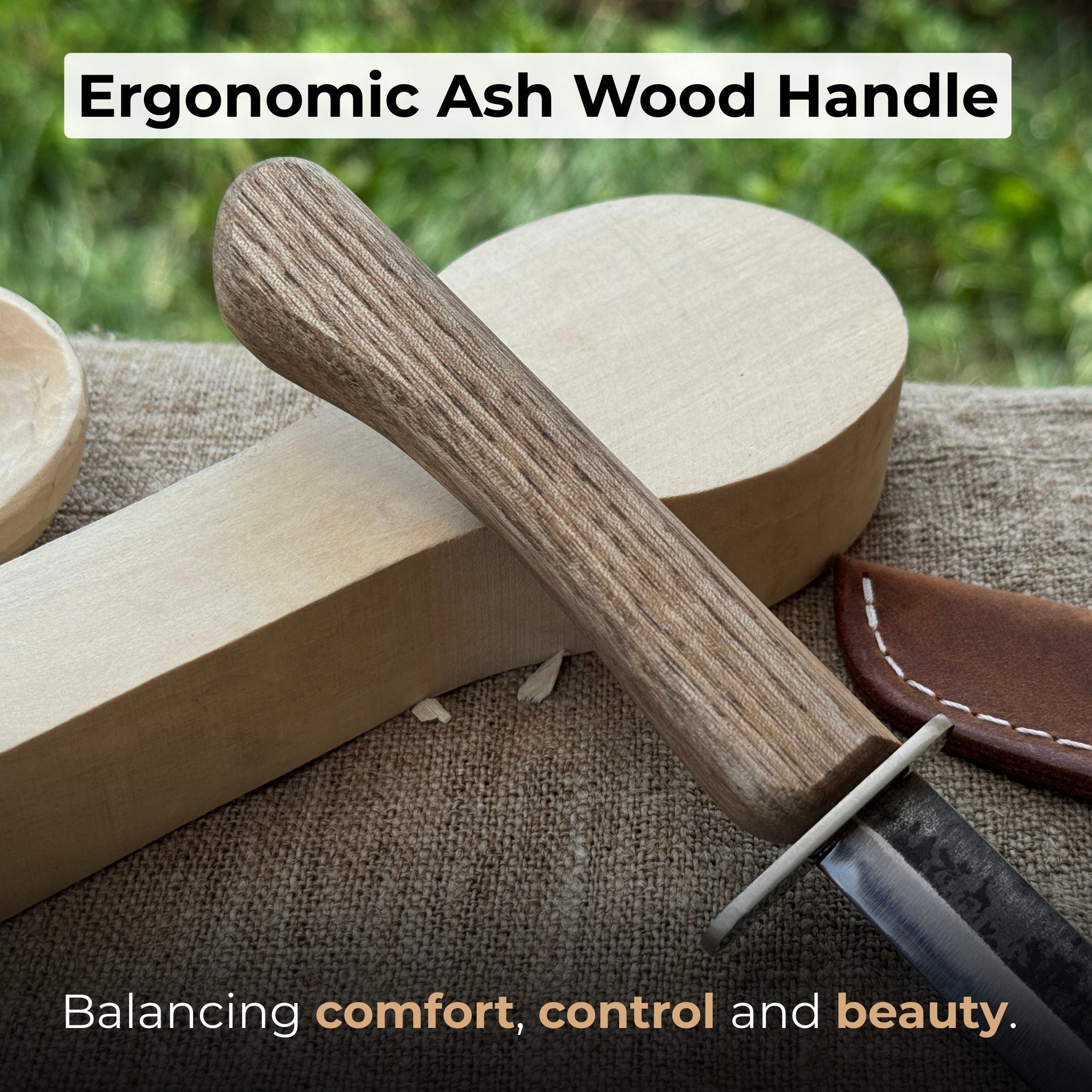 Beginner’s Woodcarving Knife with Leather Sheath, 6 cm (2.36 inches) - Randy's LLC