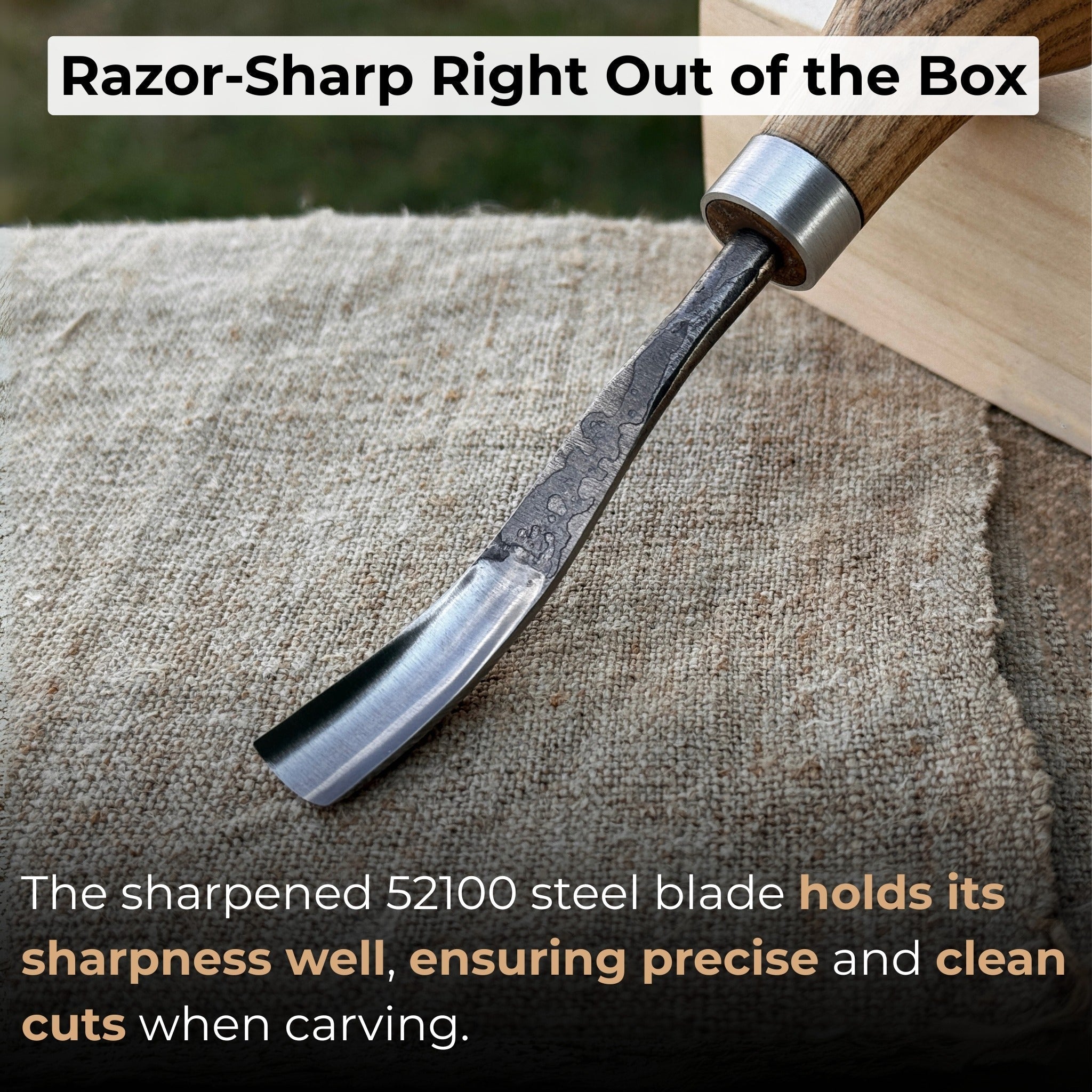 Bent Carving Gouge with Palm Handle – 8 mm / 12 mm (0.31 / 0.47 inches) - Randy's LLC