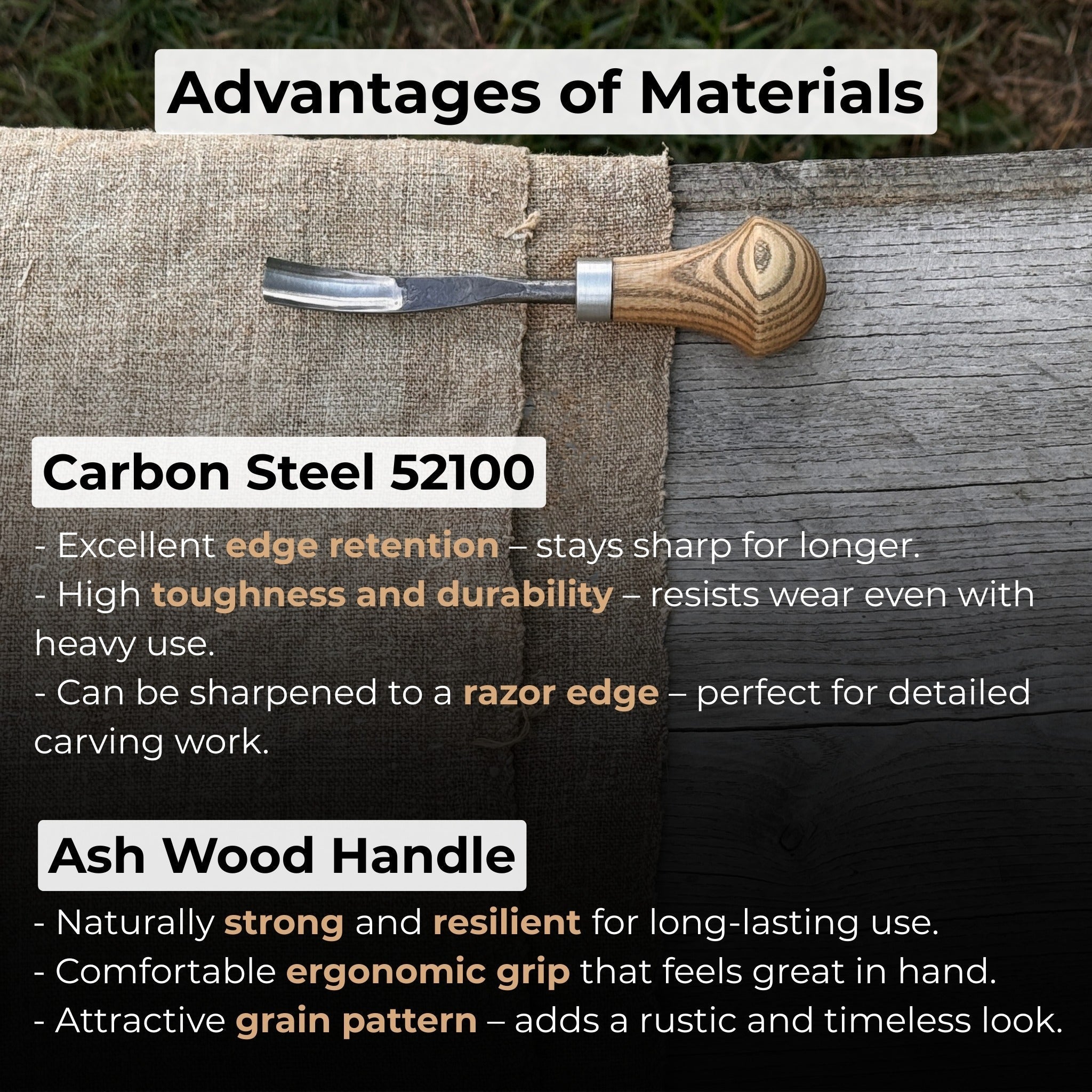 Bent Carving Gouge with Palm Handle – 8 mm / 12 mm (0.31 / 0.47 inches) - Randy's LLC