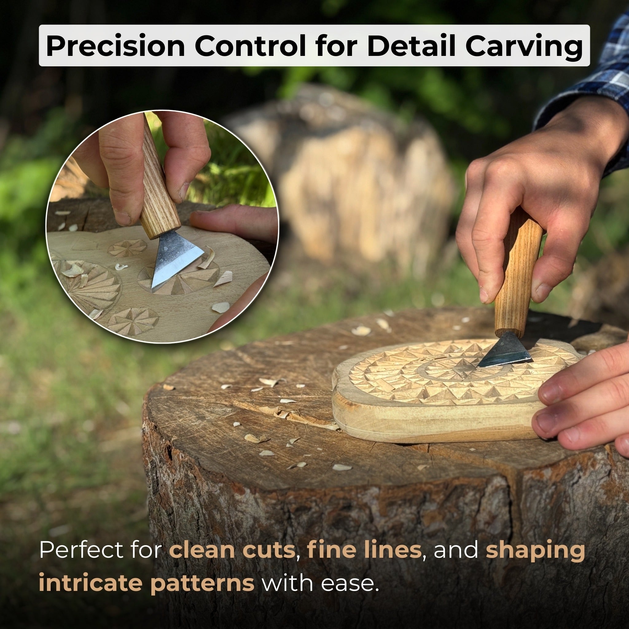 Bevel Edge Carving Knife, 3.5 cm (1.38 inches) - Randy's LLC