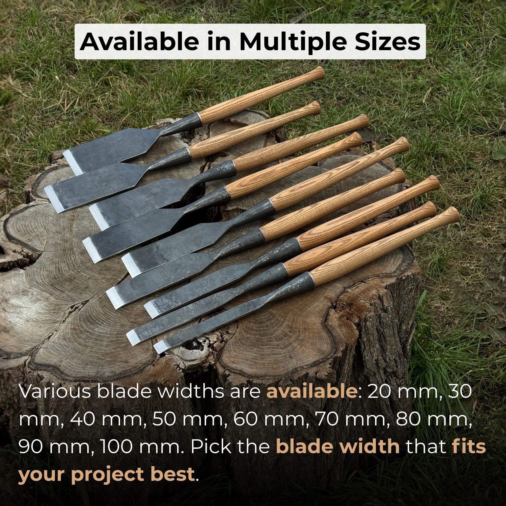 Carpenters Slick Chisel, 20 - 100 mm (0.8 - 3.9 inches) - Randy's LLC