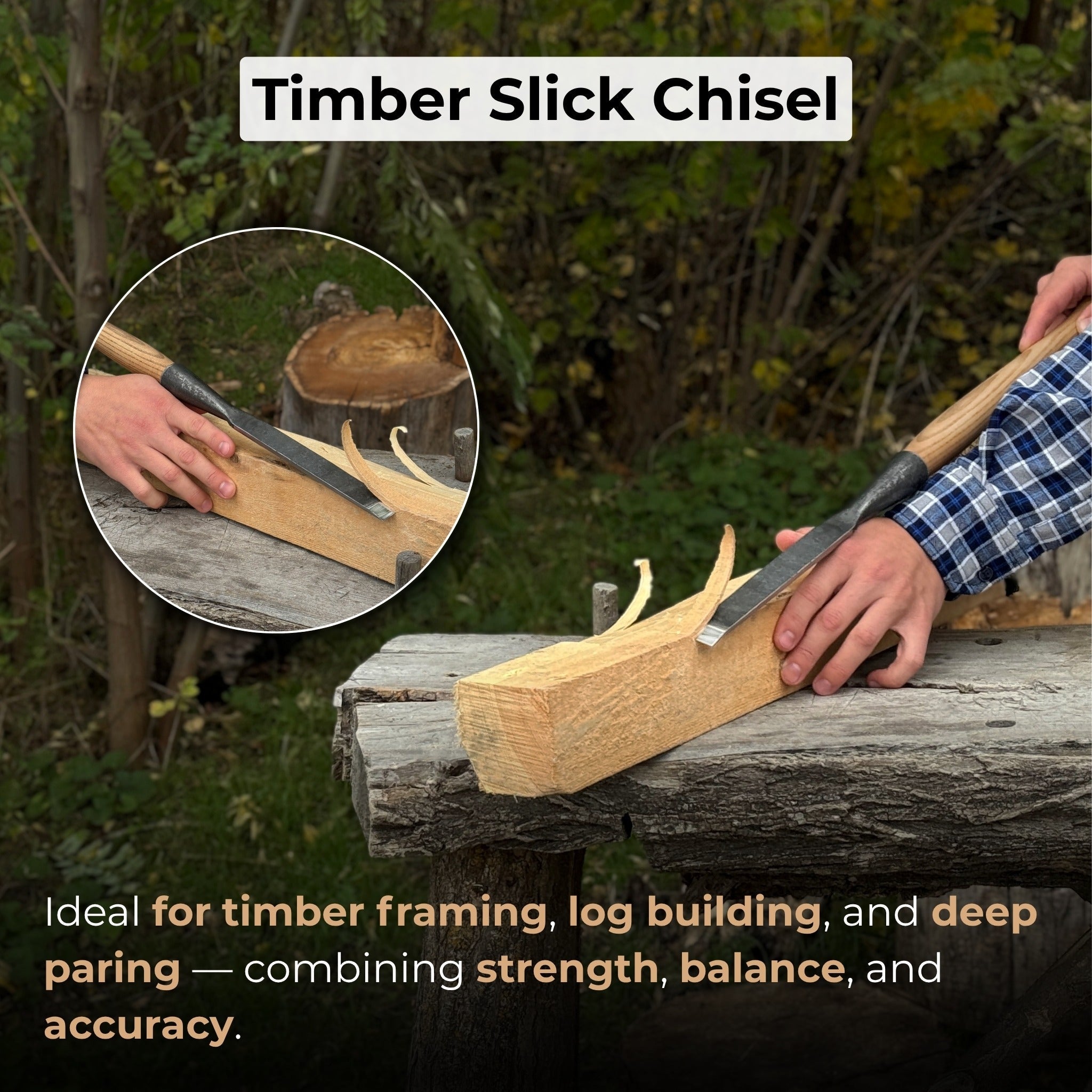 Carpenters Slick Chisel, 20 - 100 mm (0.8 - 3.9 inches) - Randy's LLC