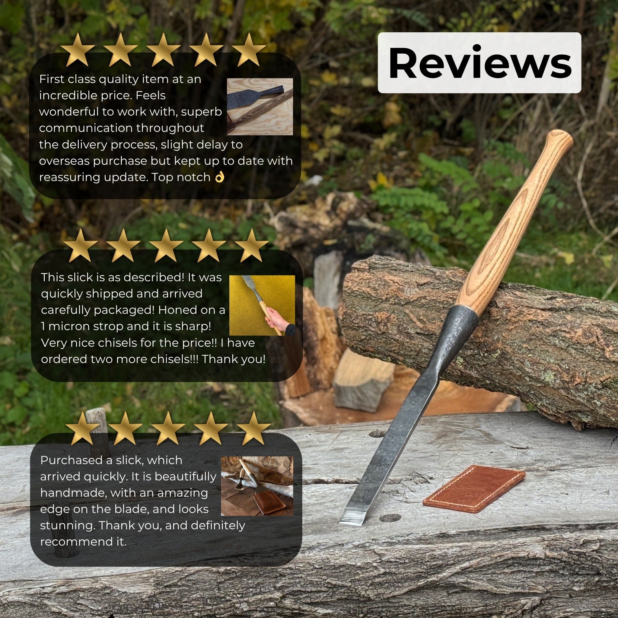 Carpenters Slick Chisel, 20 - 100 mm (0.8 - 3.9 inches) - Randy's LLC