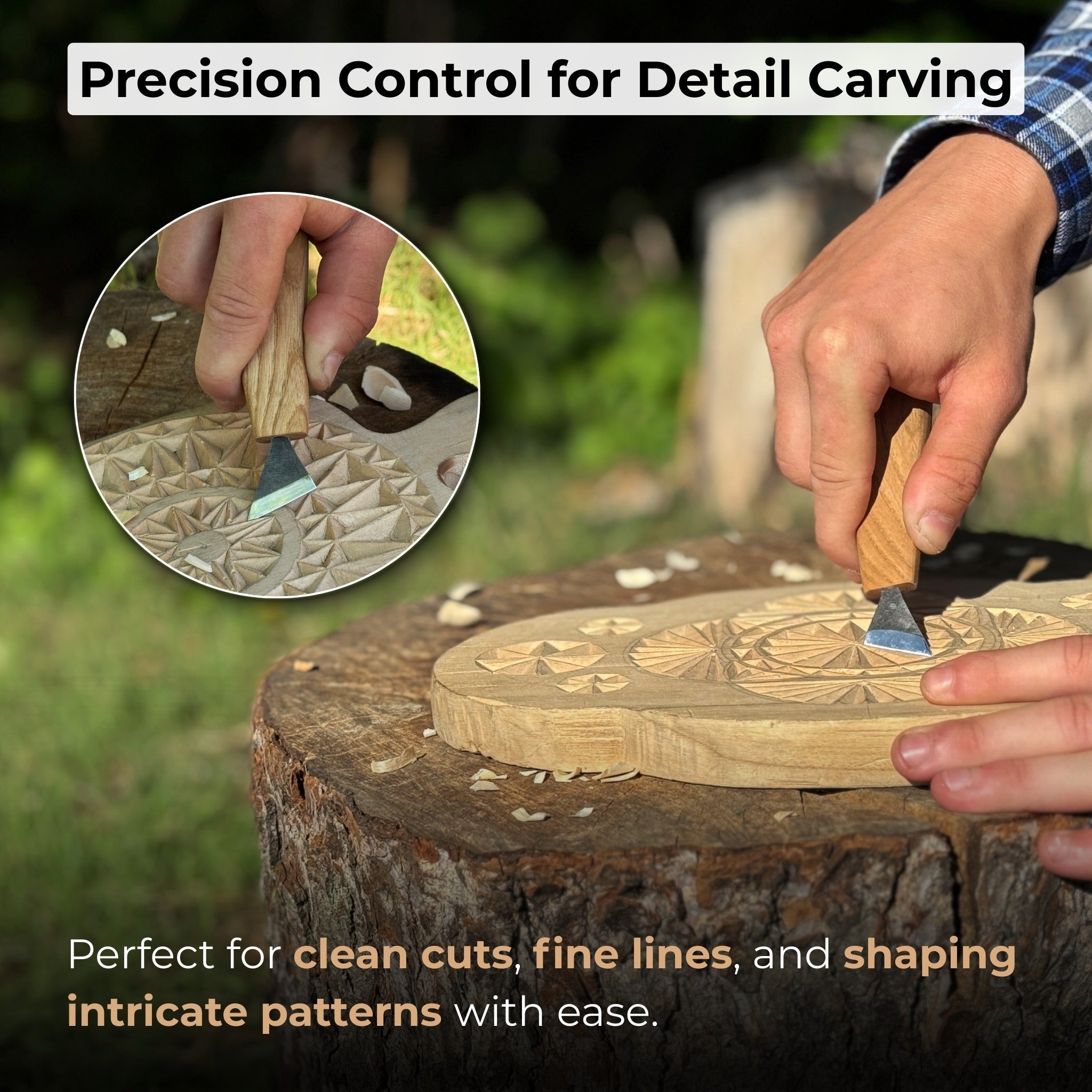 Chip Carving Knife, 2.5 cm (1 inch) - Randy's LLC