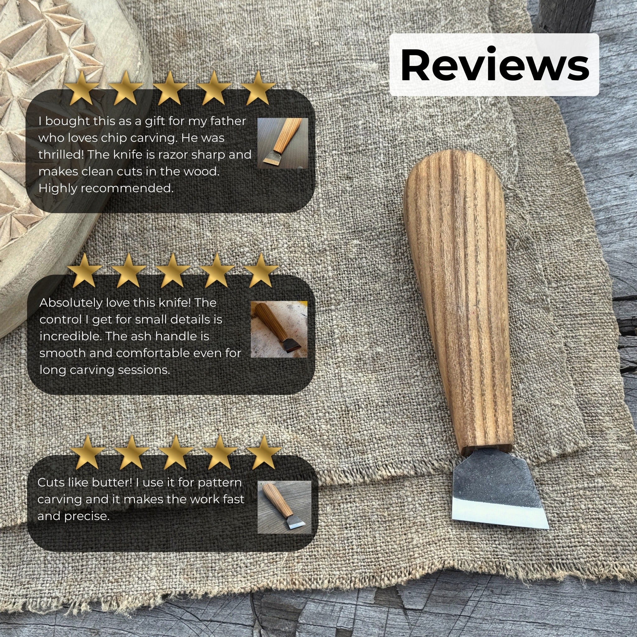 Chip Carving Knife, 3 cm (1.2 inches) - Randy's LLC