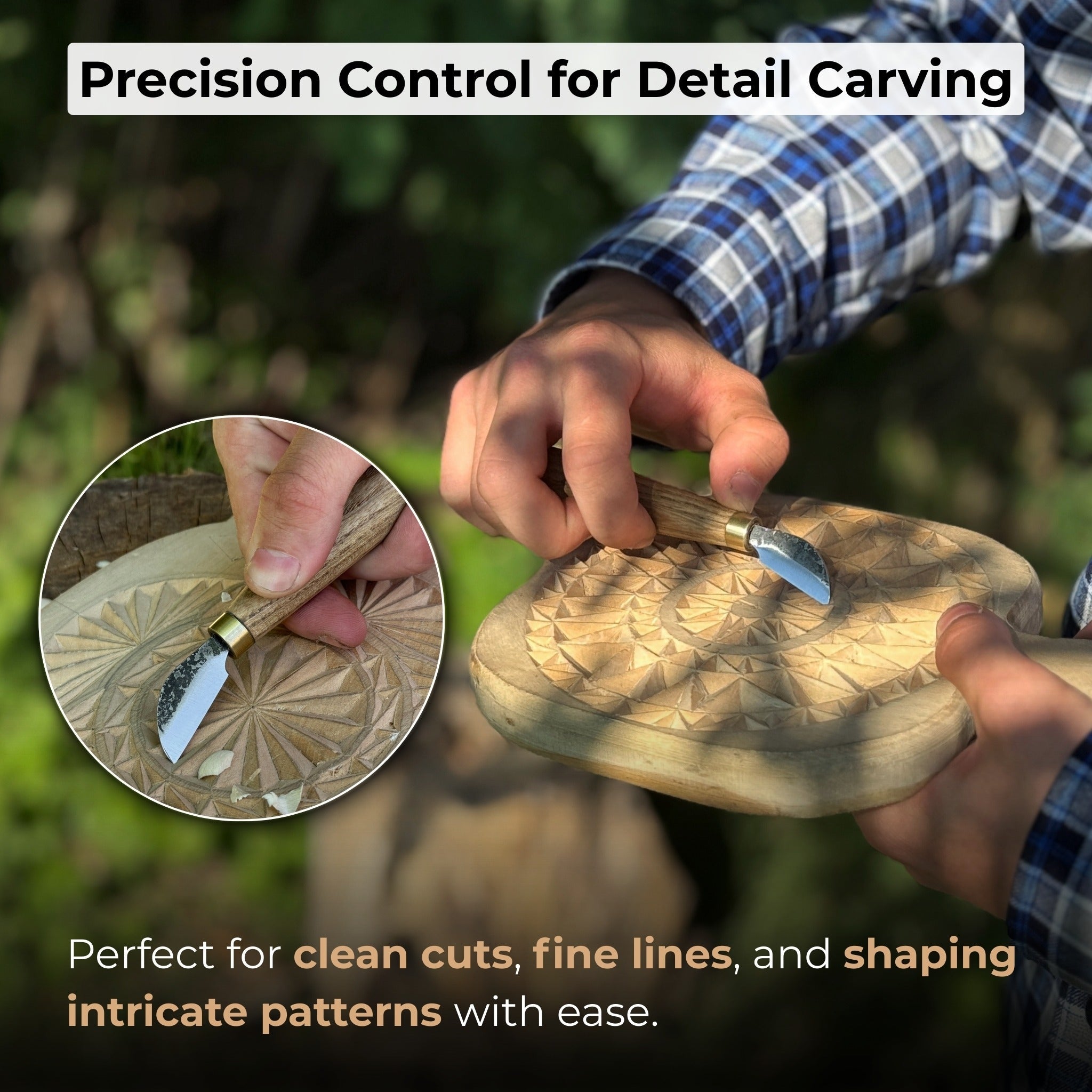 Chip Carving Knife, blade 3 cm (1.2 inches) - Randy's LLC