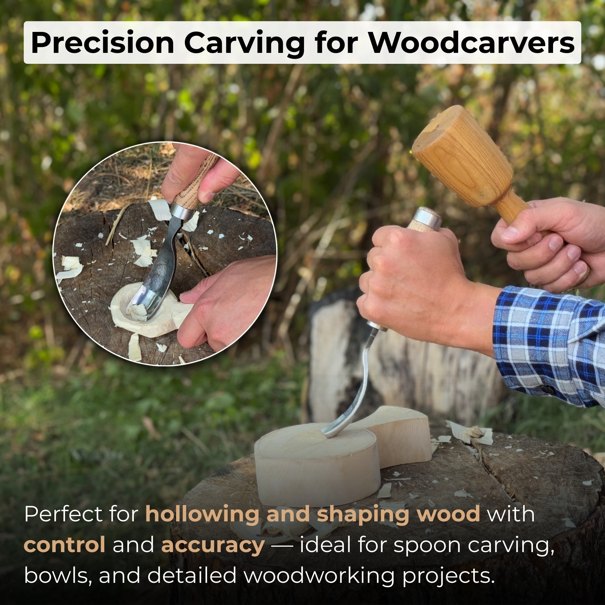 Curved Bowl Gouge, 10 - 45 mm (0.4 - 1.8 inches) - Randy's LLC