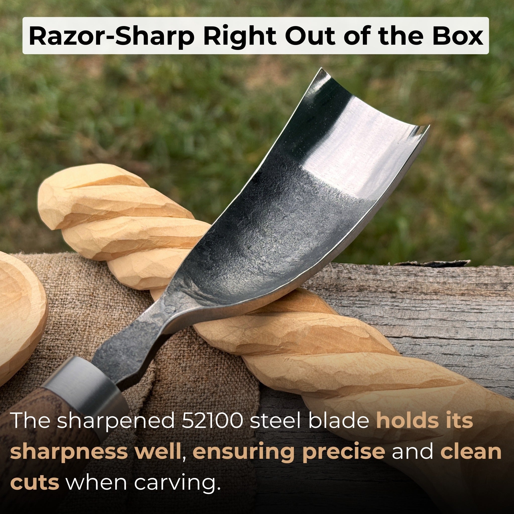 Curved Bowl Gouge, 10 - 45 mm (0.4 - 1.8 inches) - Randy's LLC