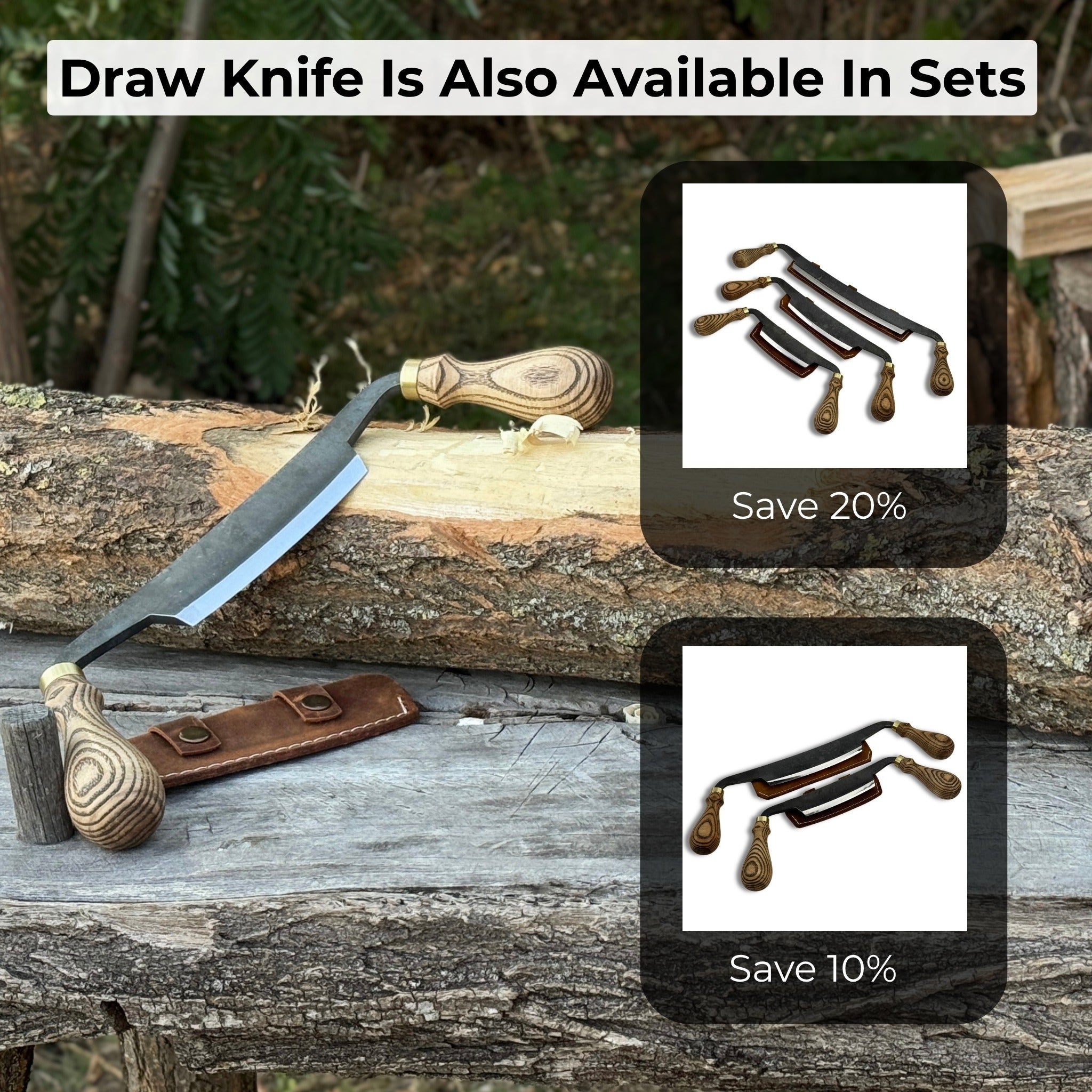 Curved Draw Knife (Push/Pull Shave), 10.5 cm (4.1 inch) Cutting Edge - Randy's LLC