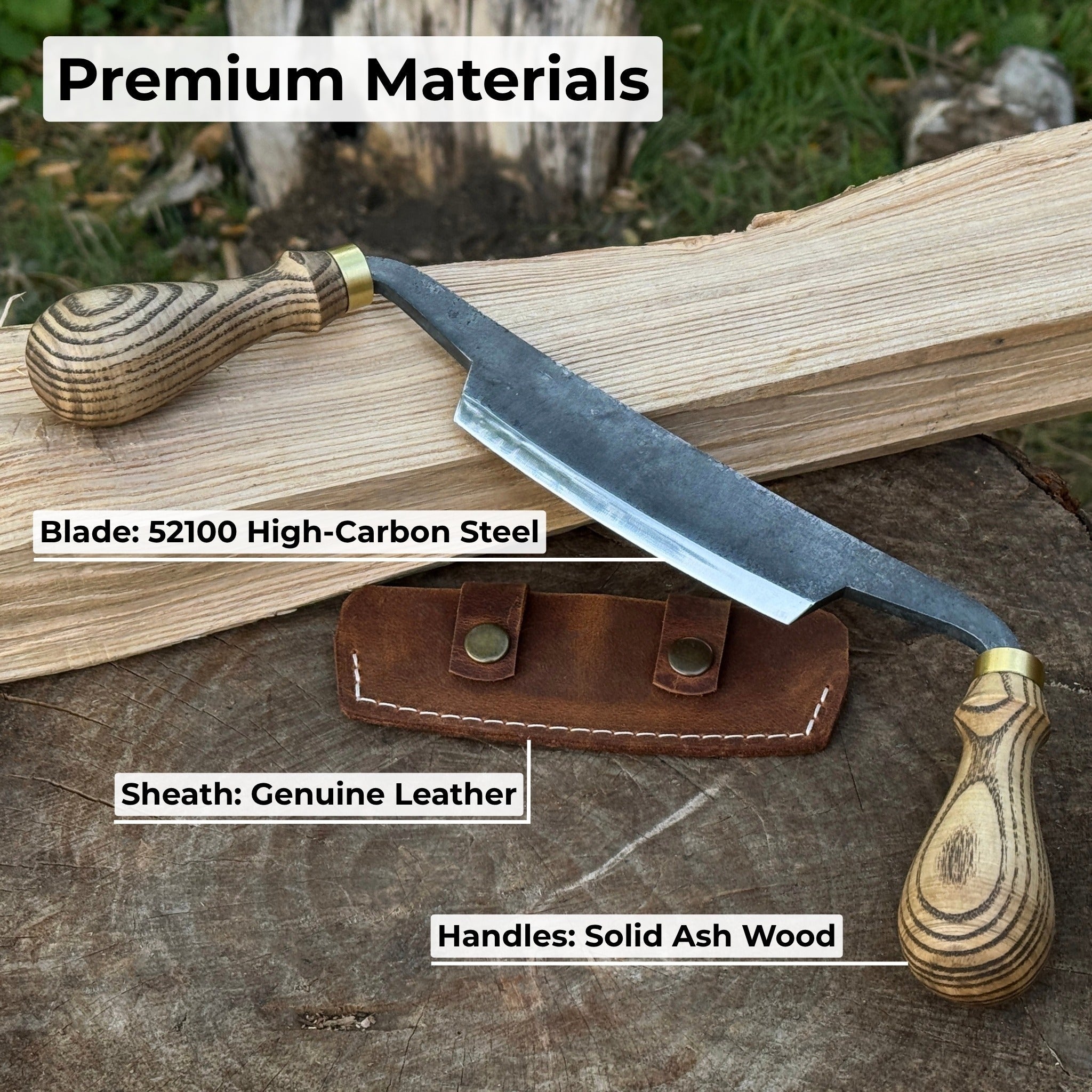 Curved Draw Knife (Push/Pull Shave), 10.5 cm (4.1 inch) Cutting Edge - Randy's LLC