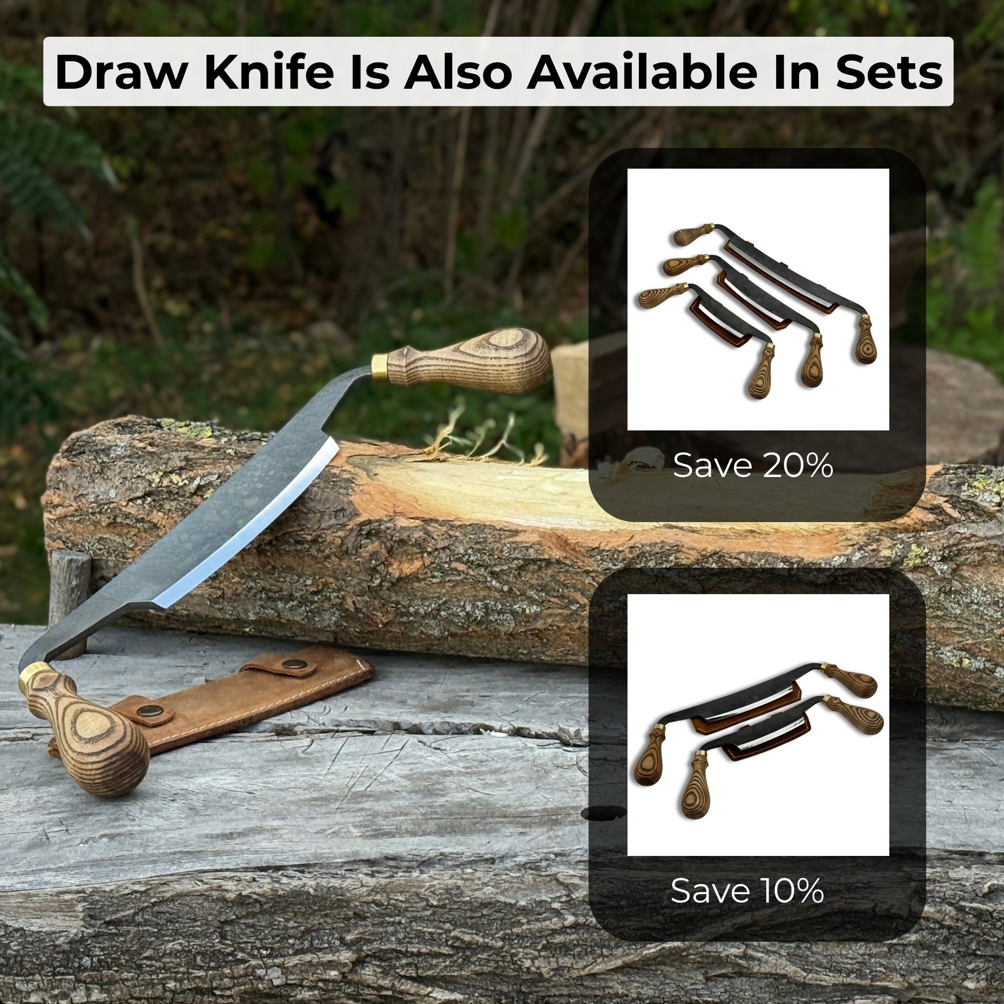 Curved Draw Knife (Push/Pull Shave), 14.5 cm (5.7 inch) Cutting Edge - Randy's LLC