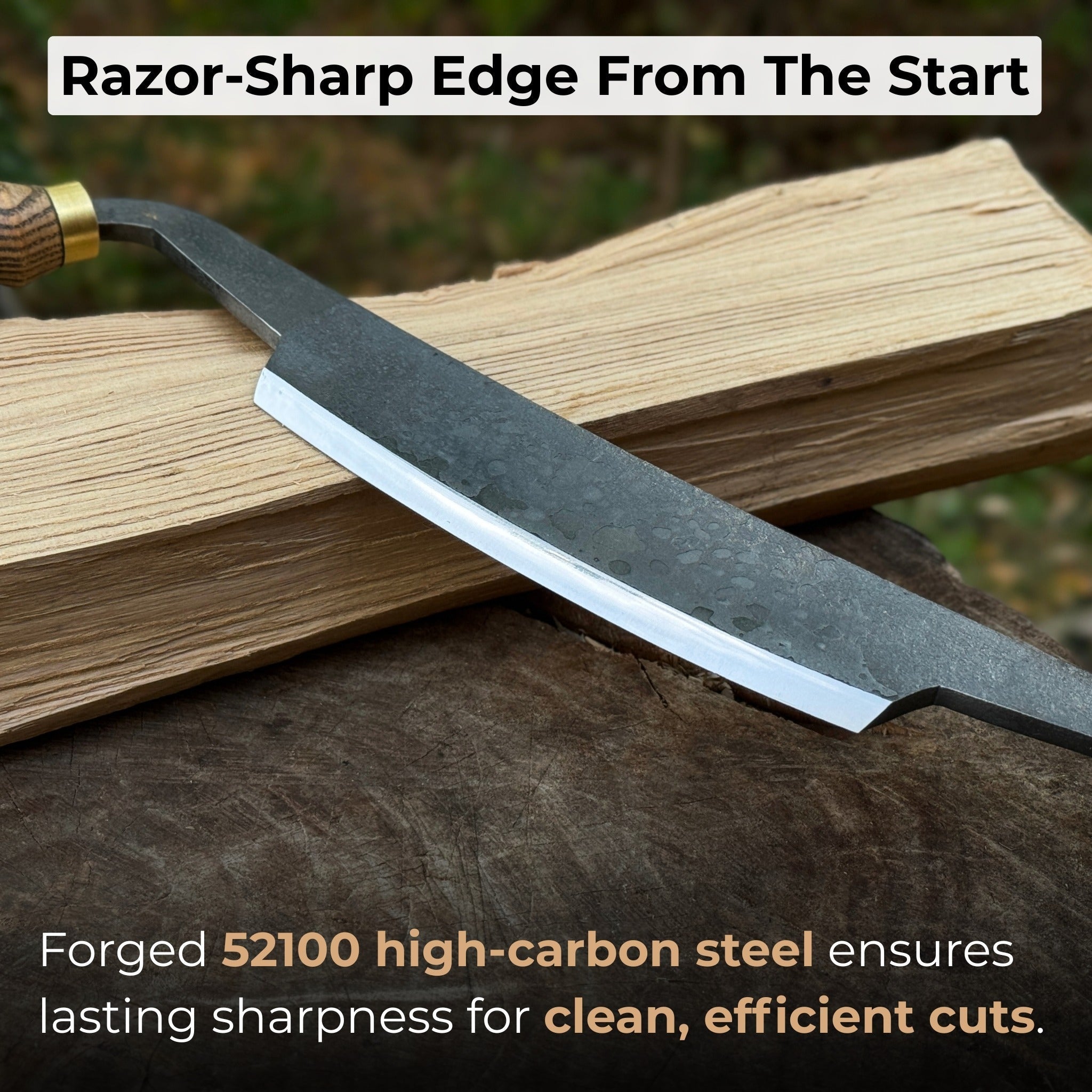 Curved Draw Knife (Push/Pull Shave), 14.5 cm (5.7 inch) Cutting Edge - Randy's LLC